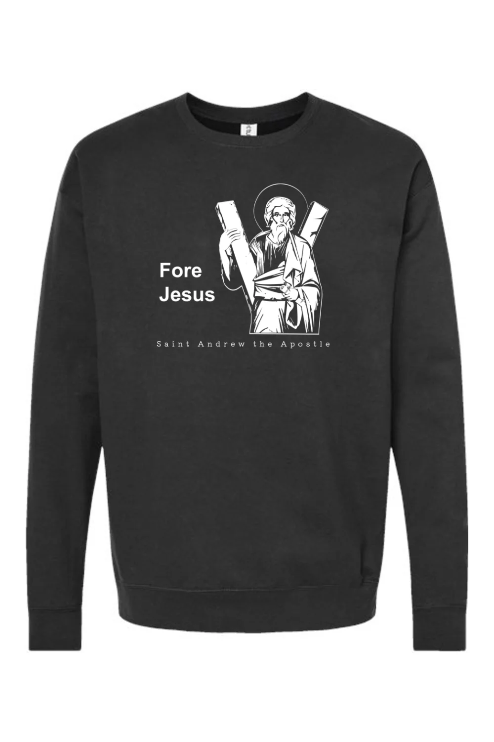 Fore Jesus - St. Andrew the Apostle Crewneck Sweatshirt - Image 3