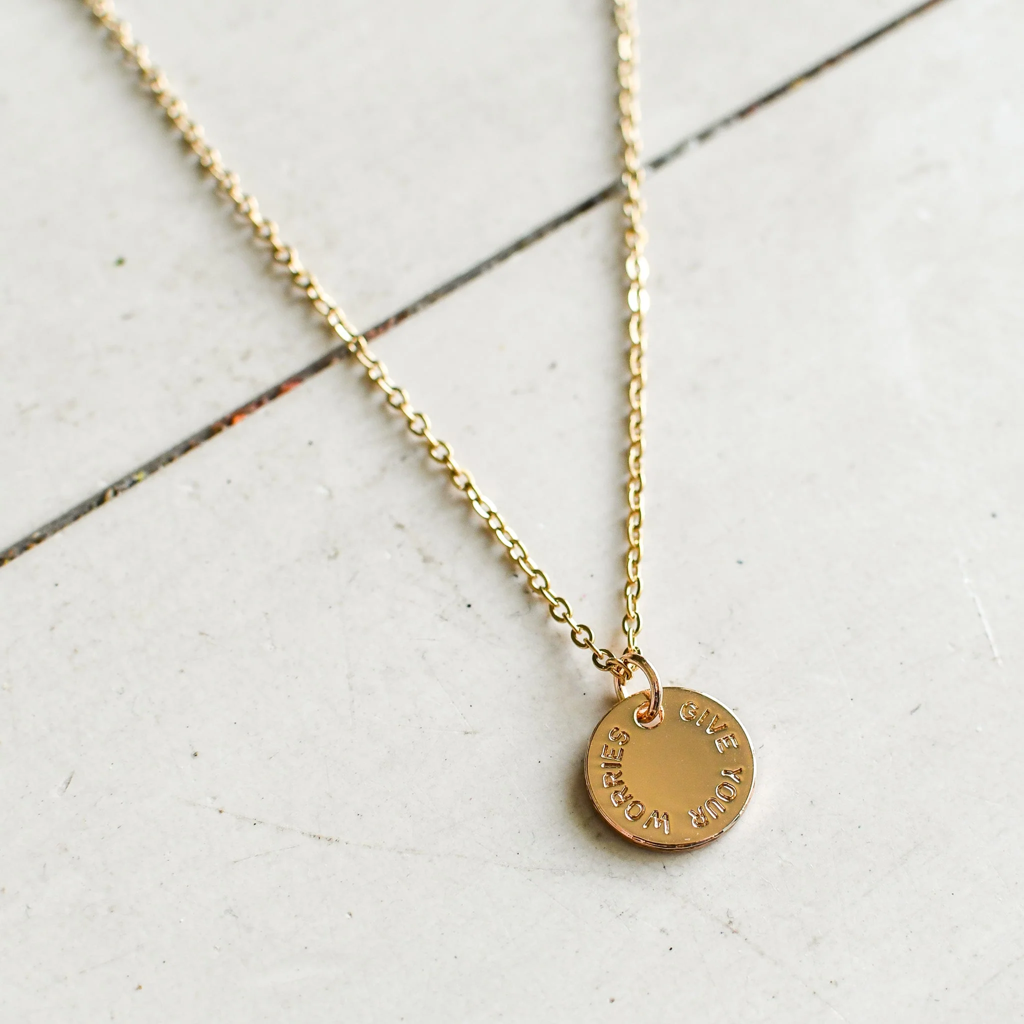 Give Your Worries to Jesus Gold Necklace - Image 4