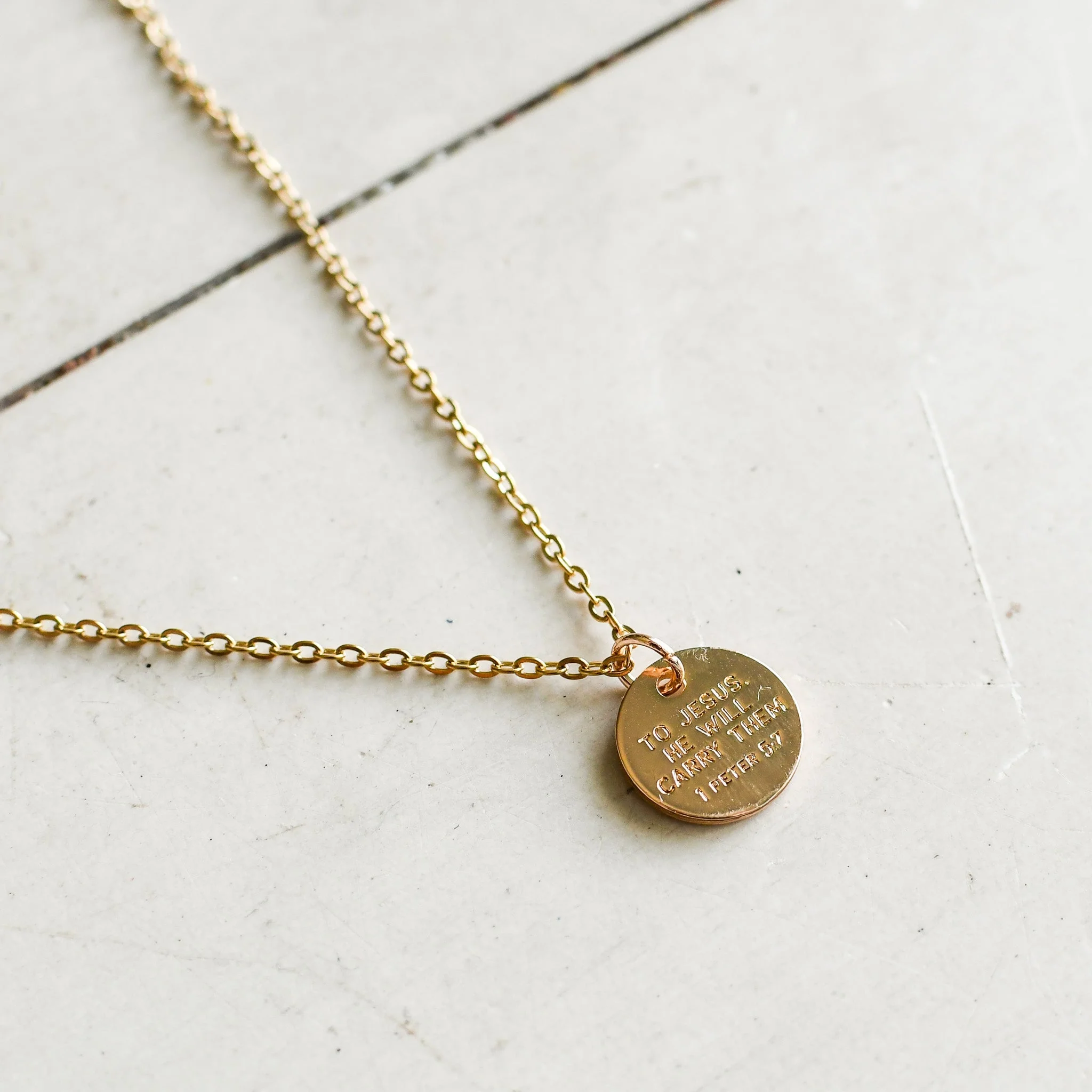 Give Your Worries to Jesus Gold Necklace - Image 5