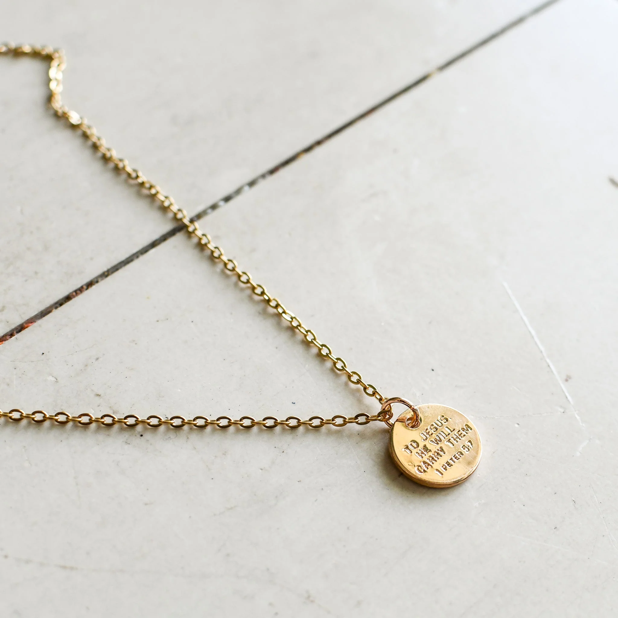 Give Your Worries to Jesus Gold Necklace - Image 6