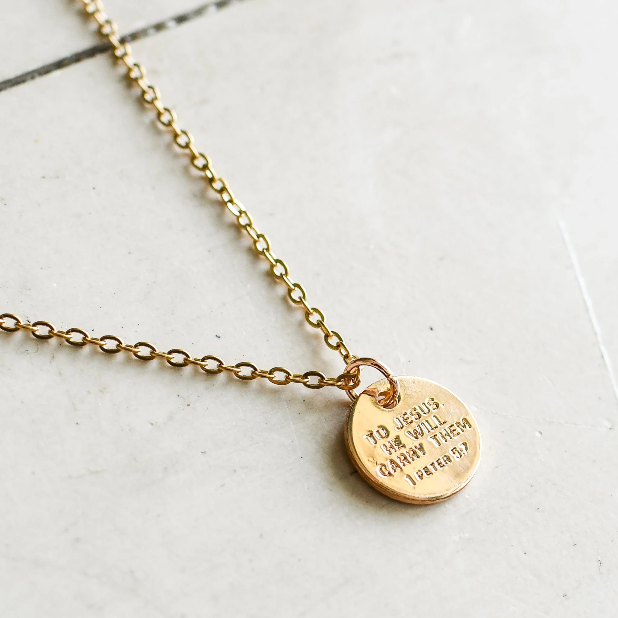 Give Your Worries to Jesus Gold Necklace - Image 7