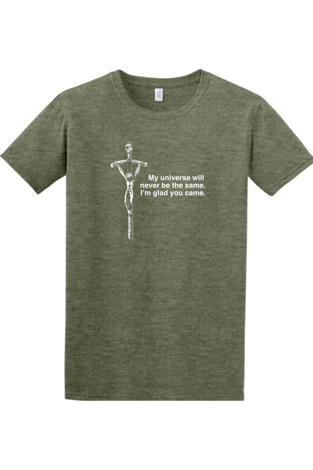 Glad He Came - Crucifix Adult T-shirt - Image 3