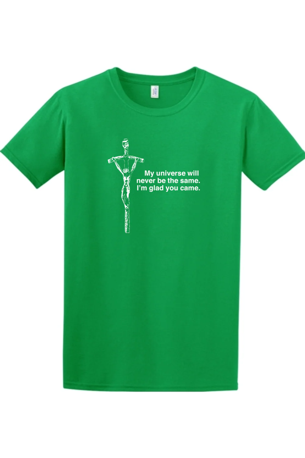 Glad He Came - Crucifix Adult T-shirt - Image 4