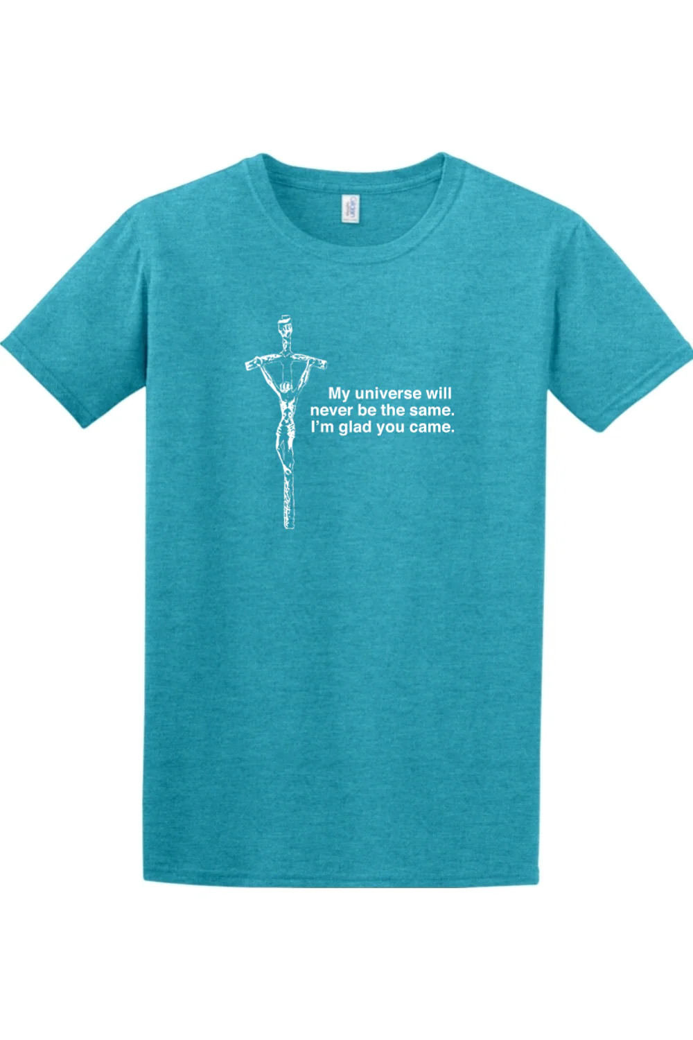 Glad He Came - Crucifix Adult T-shirt - Image 9