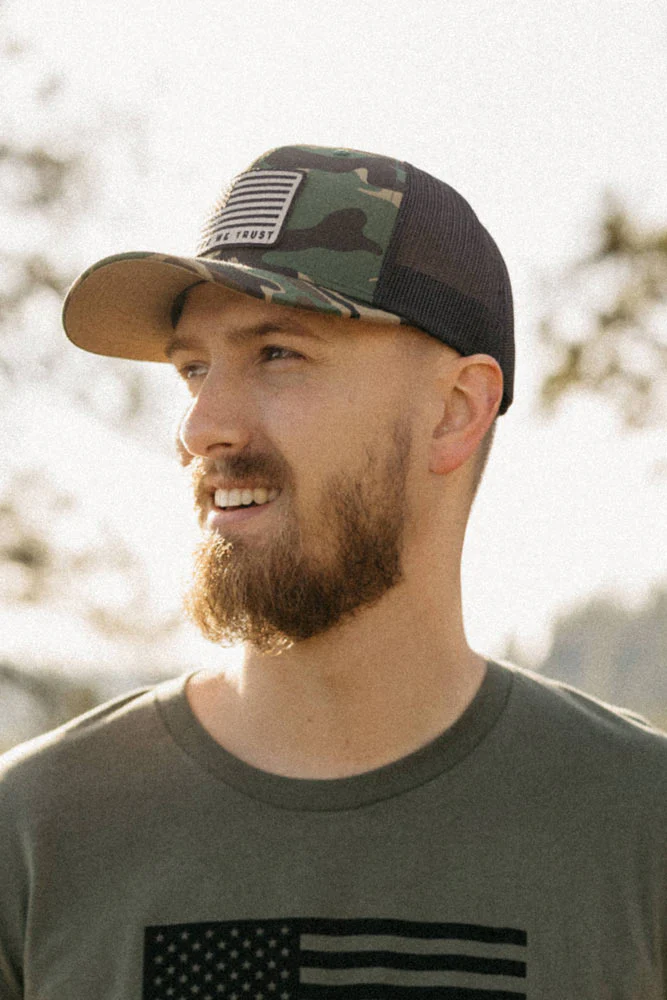 God We Trust Camo Trucker Hat - Image 6