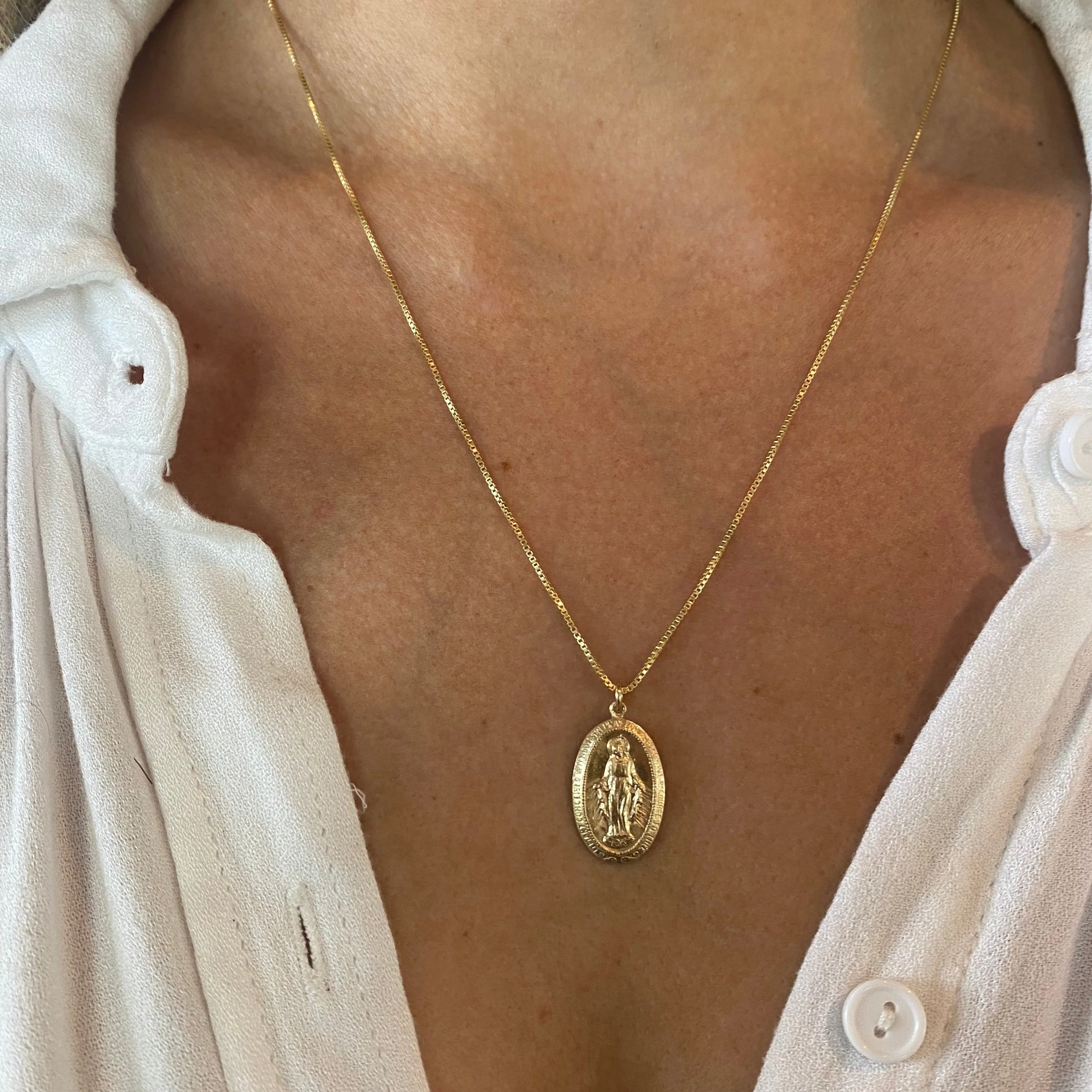 Gold Filled Mary Pendant - Image 2