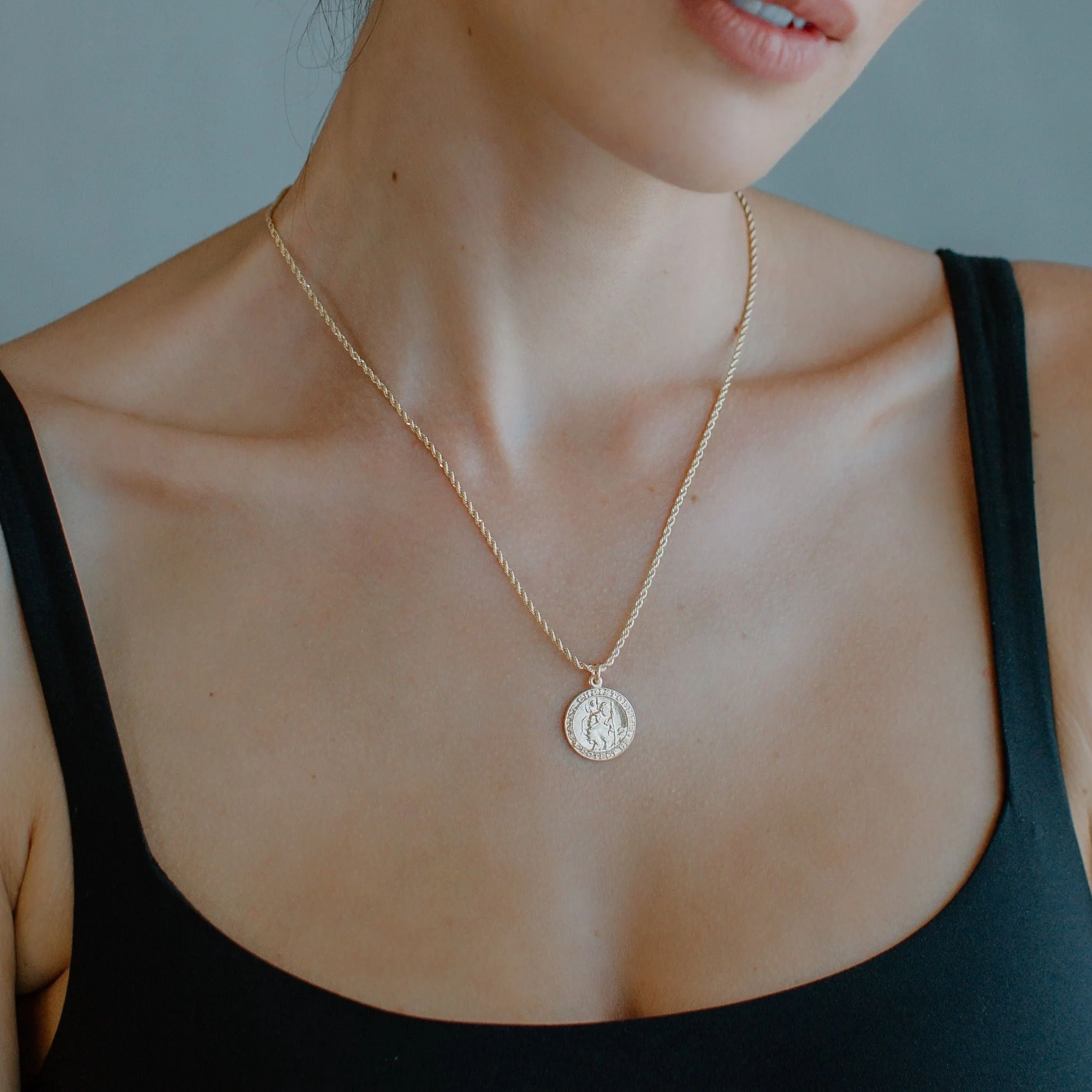 Gold Filled Saint Christopher Charm Necklace - Image 2