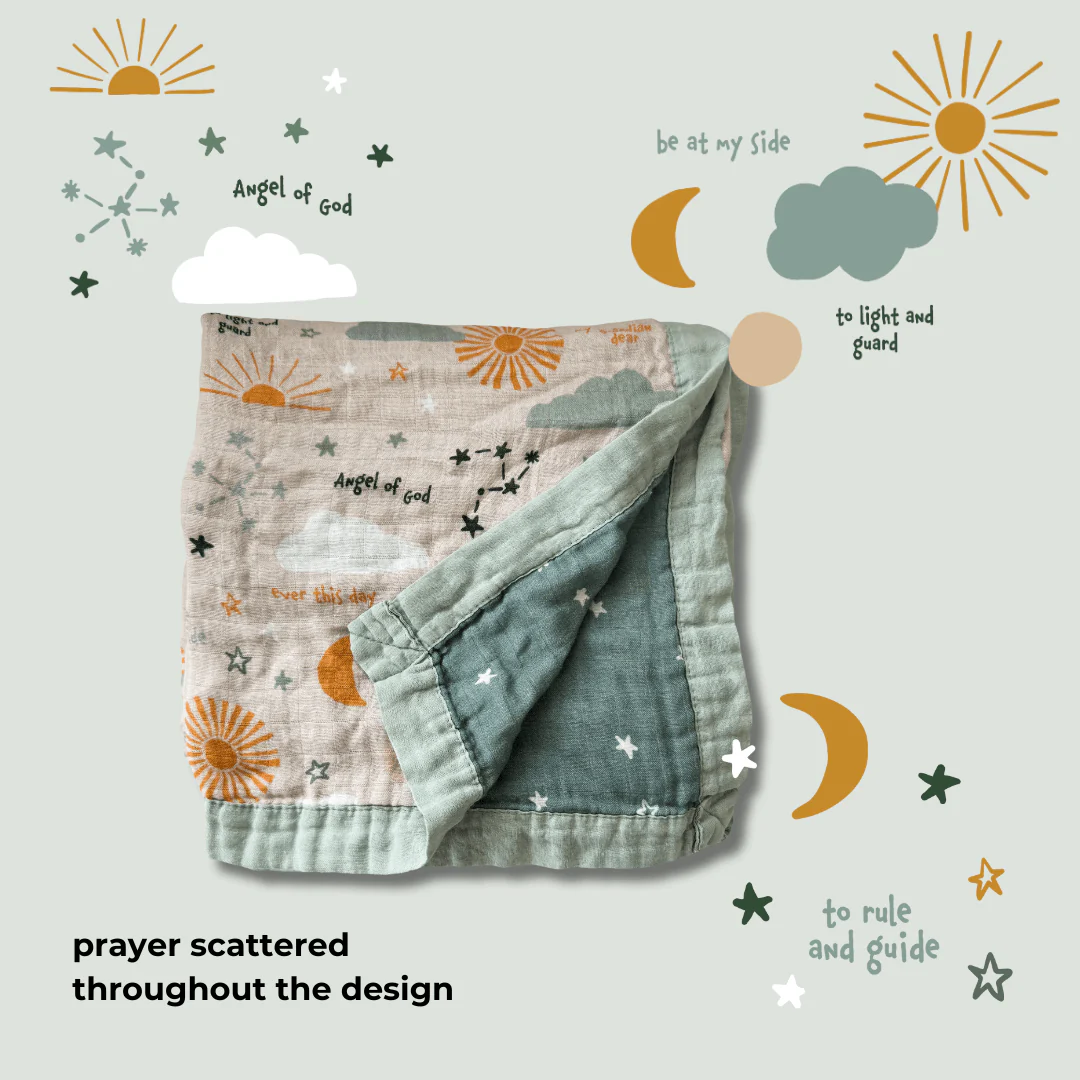 Guardian Angel Luxury Double Sided Muslin Catholic Blanket - Image 3