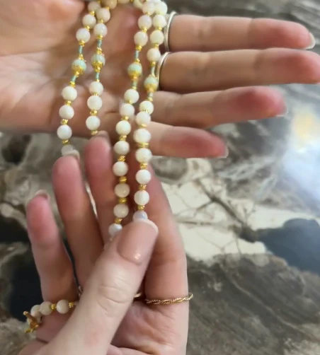 Handmade Mother of Pearl Gemstone Rosary Bundle - Image 5