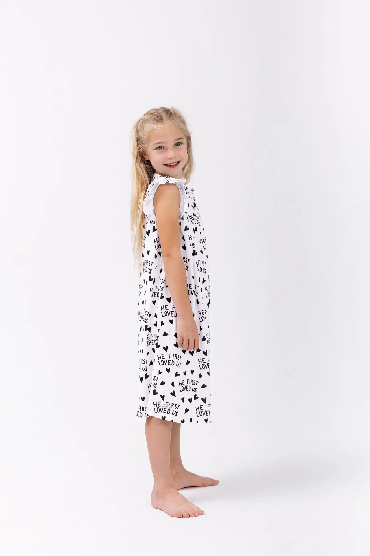 He First Loved Us PJ Girls Nightgown Polyester