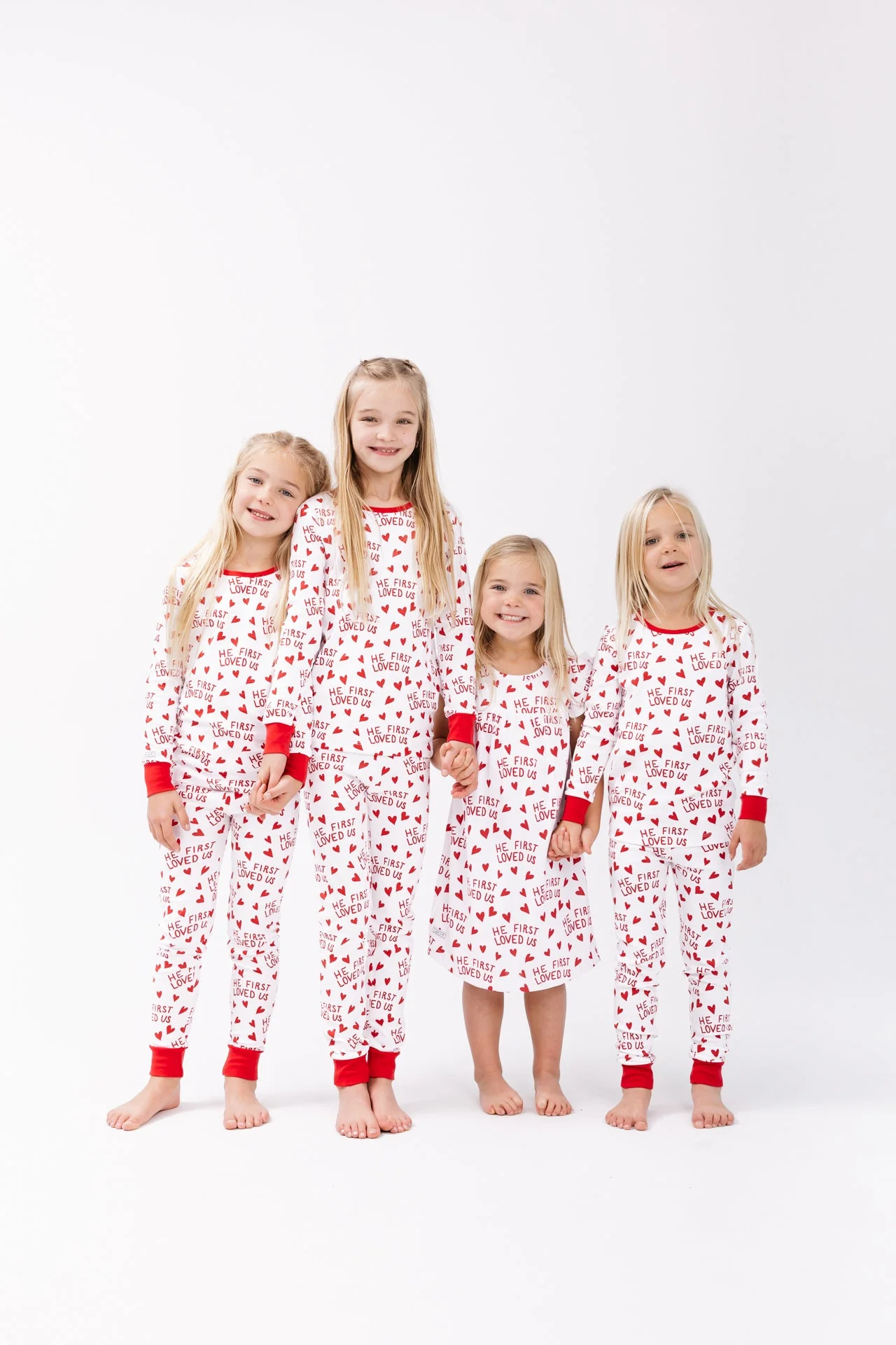 He First Loved Us Red PJ Long Sleeve Set Cotton - Image 4
