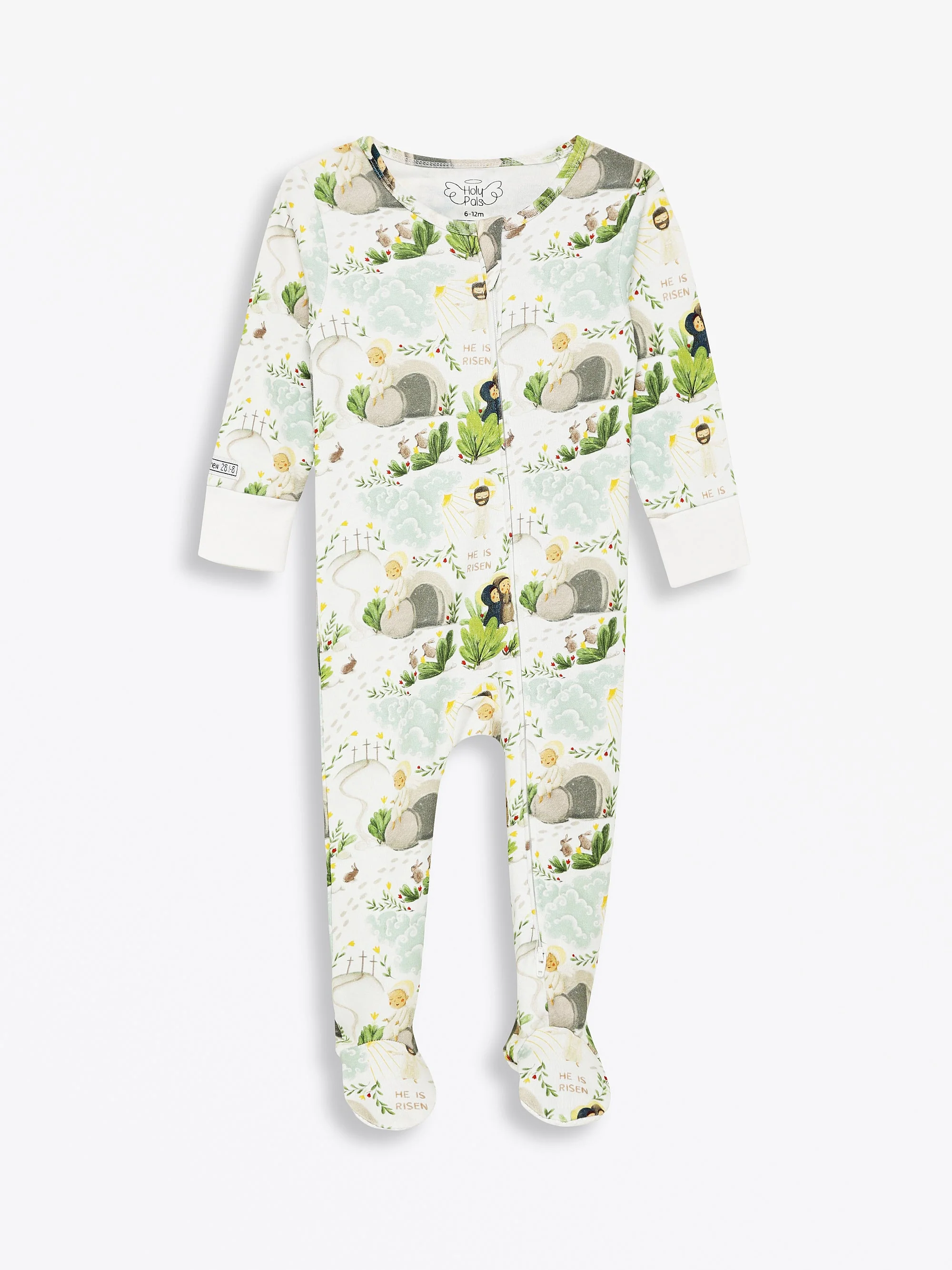 He Is Risen PJ Footed Onesie Cotton - Image 2