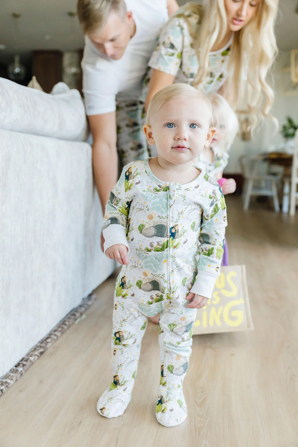 He Is Risen PJ Footed Onesie Cotton - Image 3