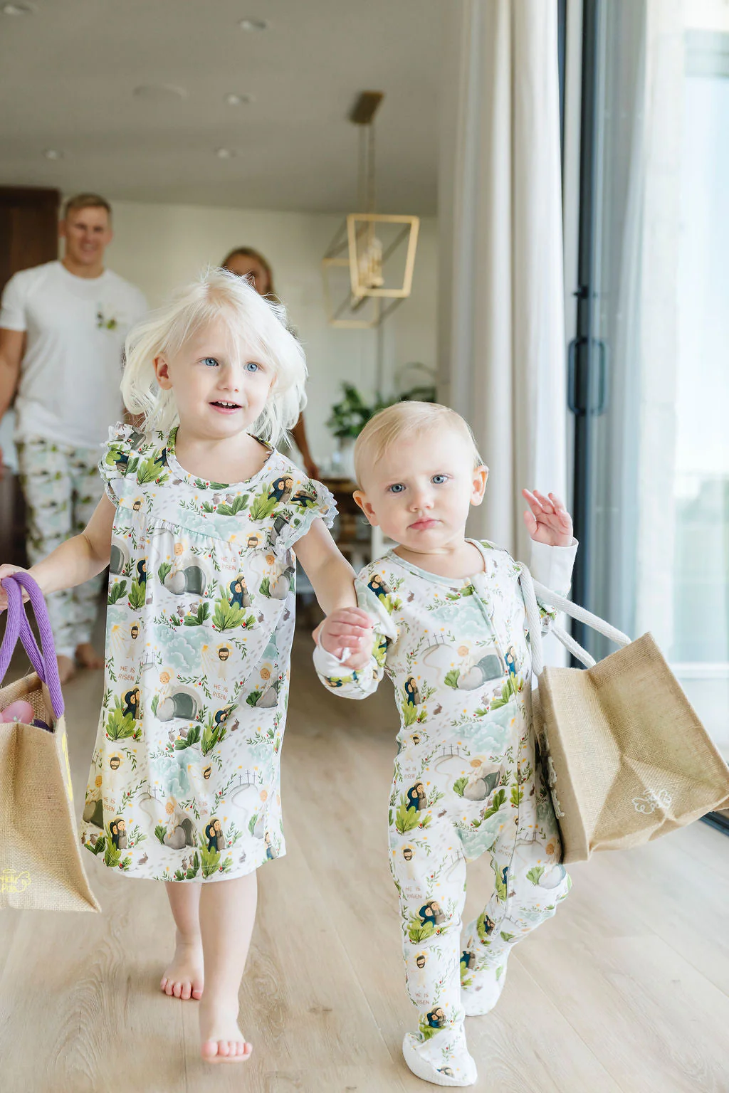 He Is Risen PJ Footed Onesie Cotton - Image 5