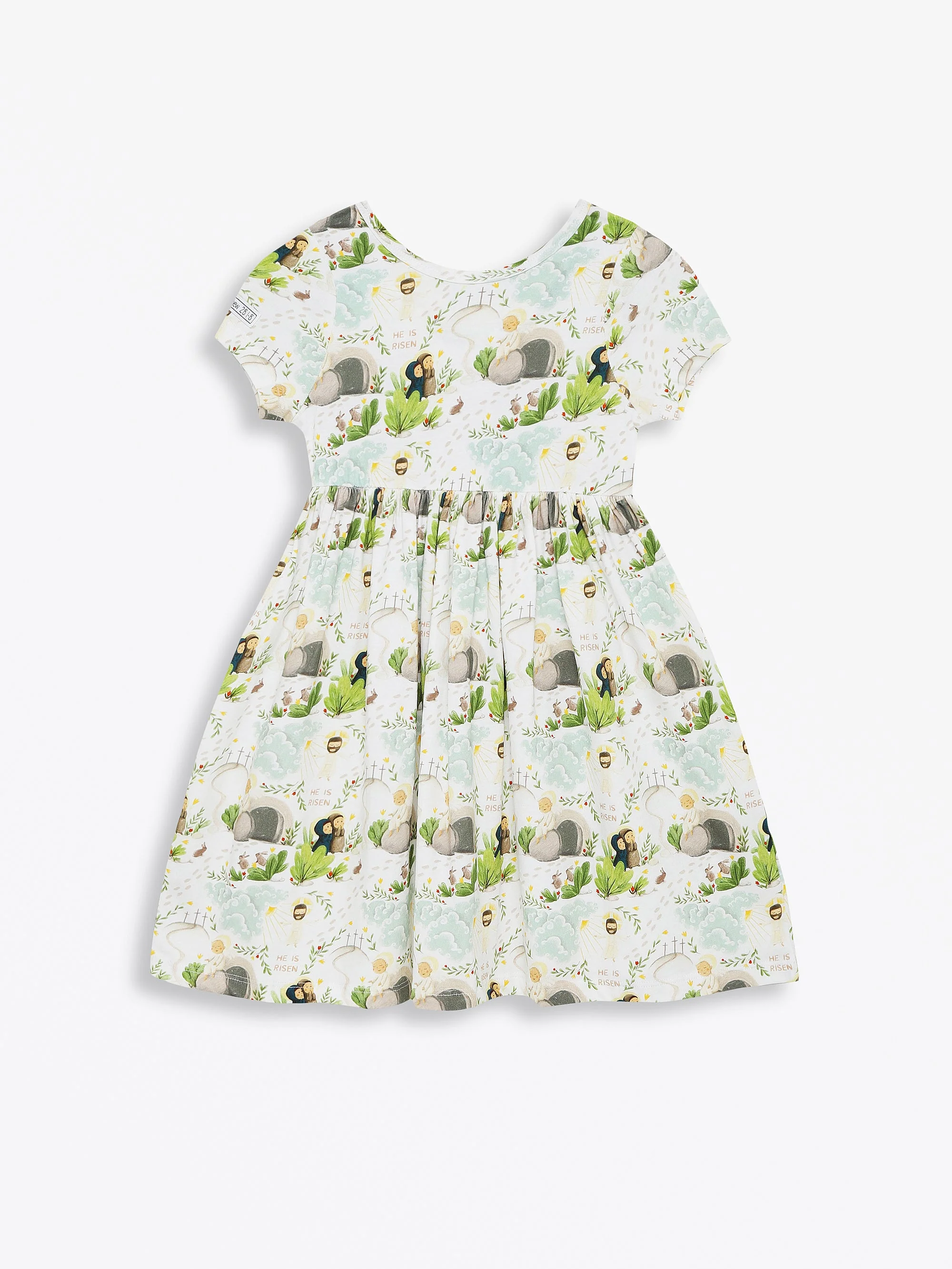 He Is Risen Short Sleeve Twirl Dress Cotton - Image 2