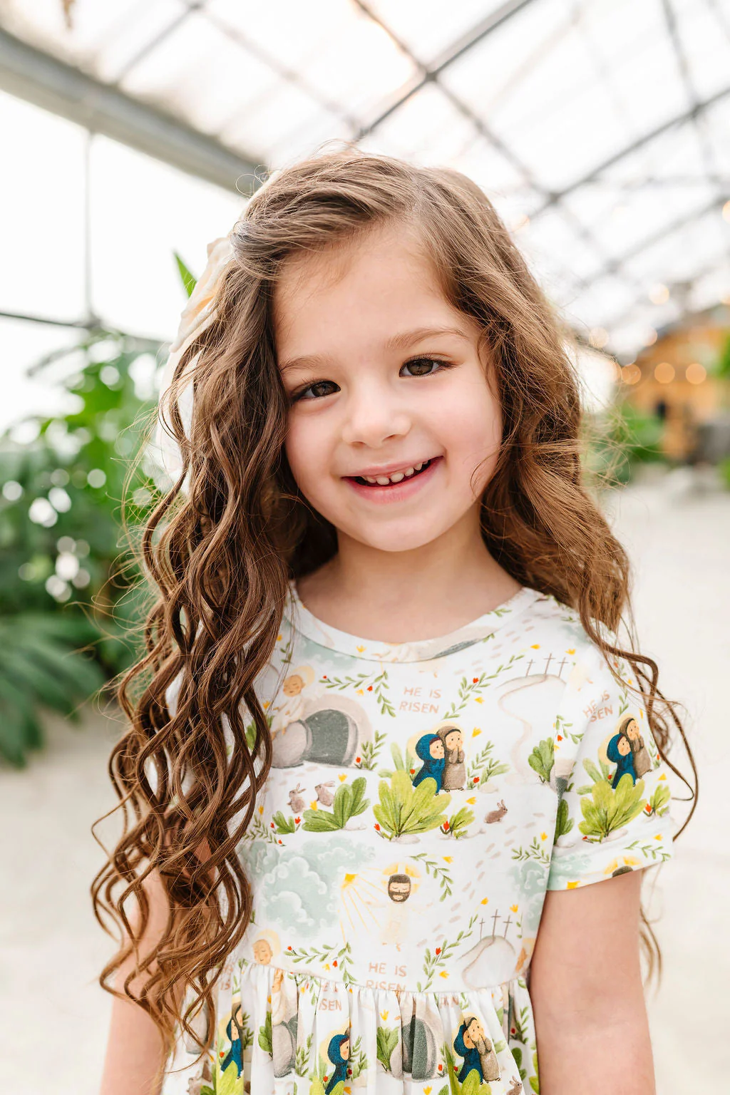 He Is Risen Short Sleeve Twirl Dress Cotton - Image 4