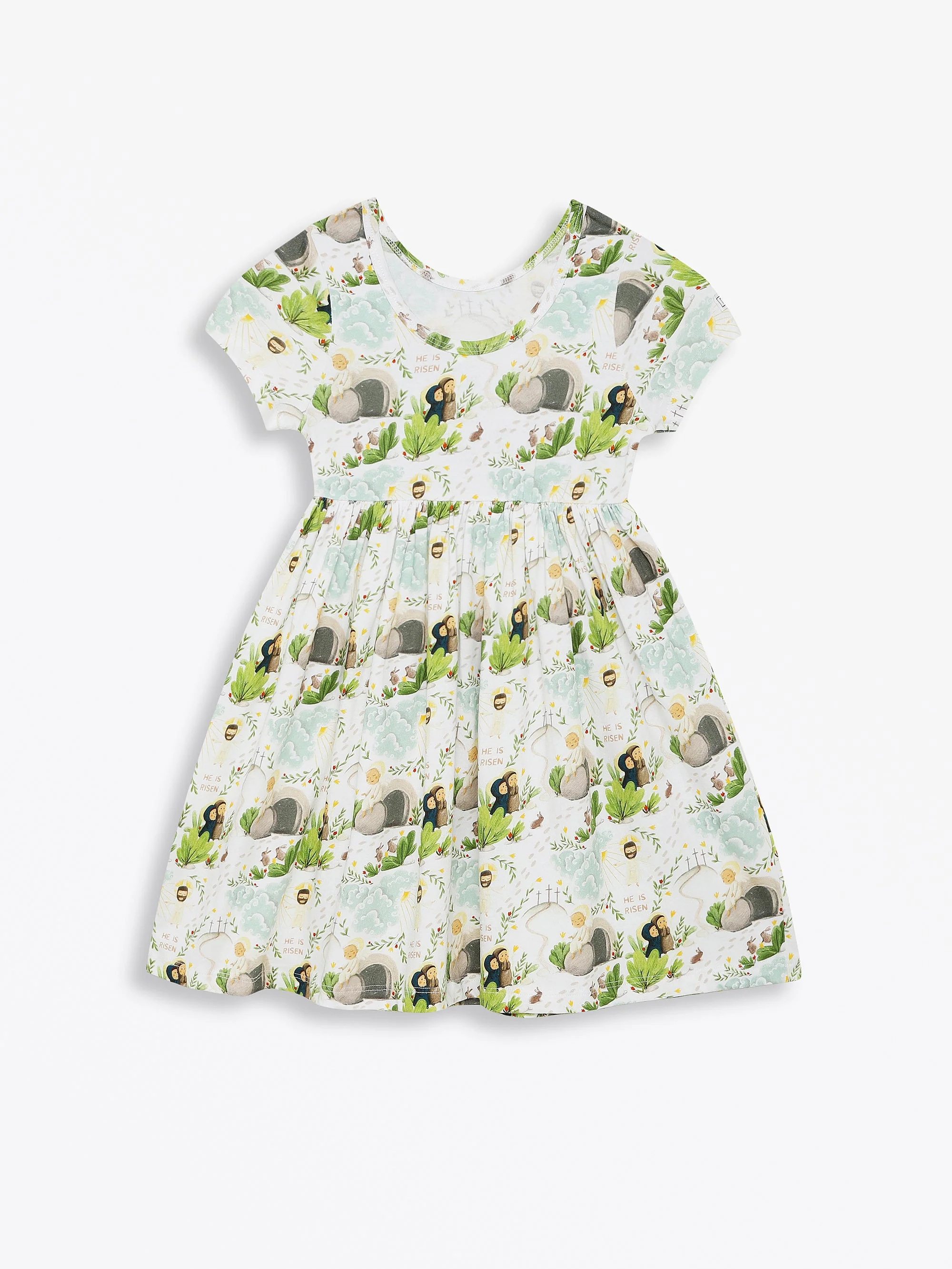 He Is Risen Short Sleeve Twirl Dress Cotton - Image 5