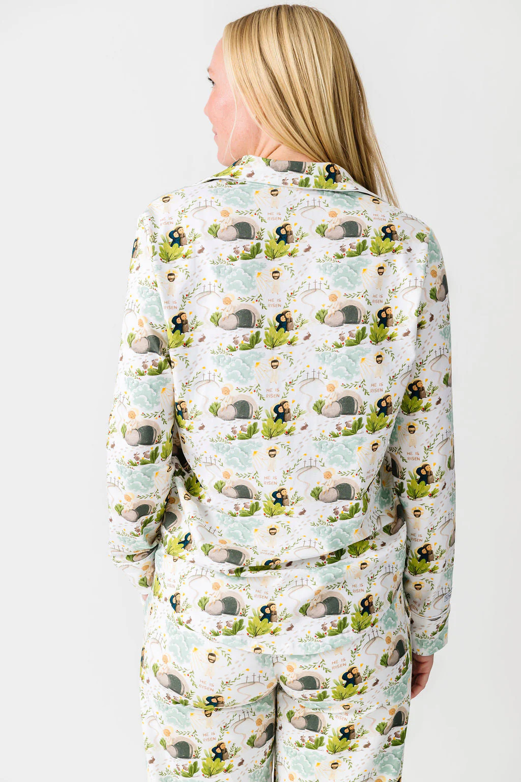 He Is Risen Women's PJ Notch Collar Set Cotton - Image 4