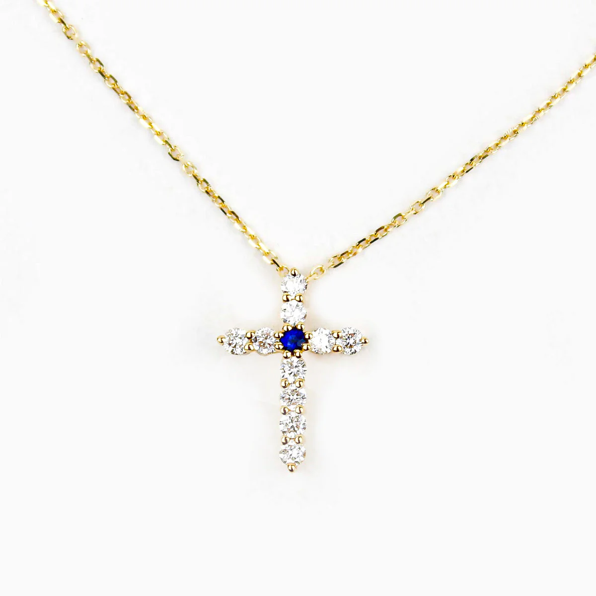 Heart of Mary Diamond and Sapphire Necklace - Image 6