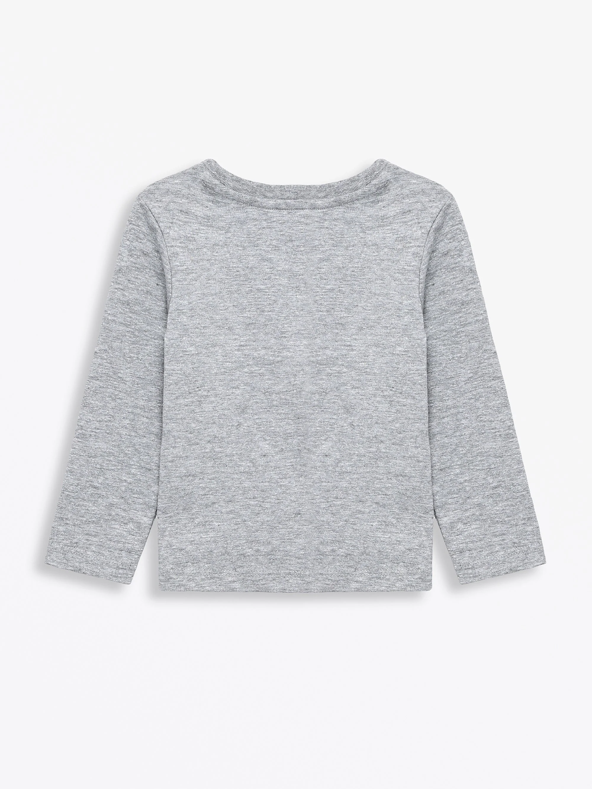 Heather Gray Prayer Pocket Long Sleeve T-Shirt Cotton - Image 4