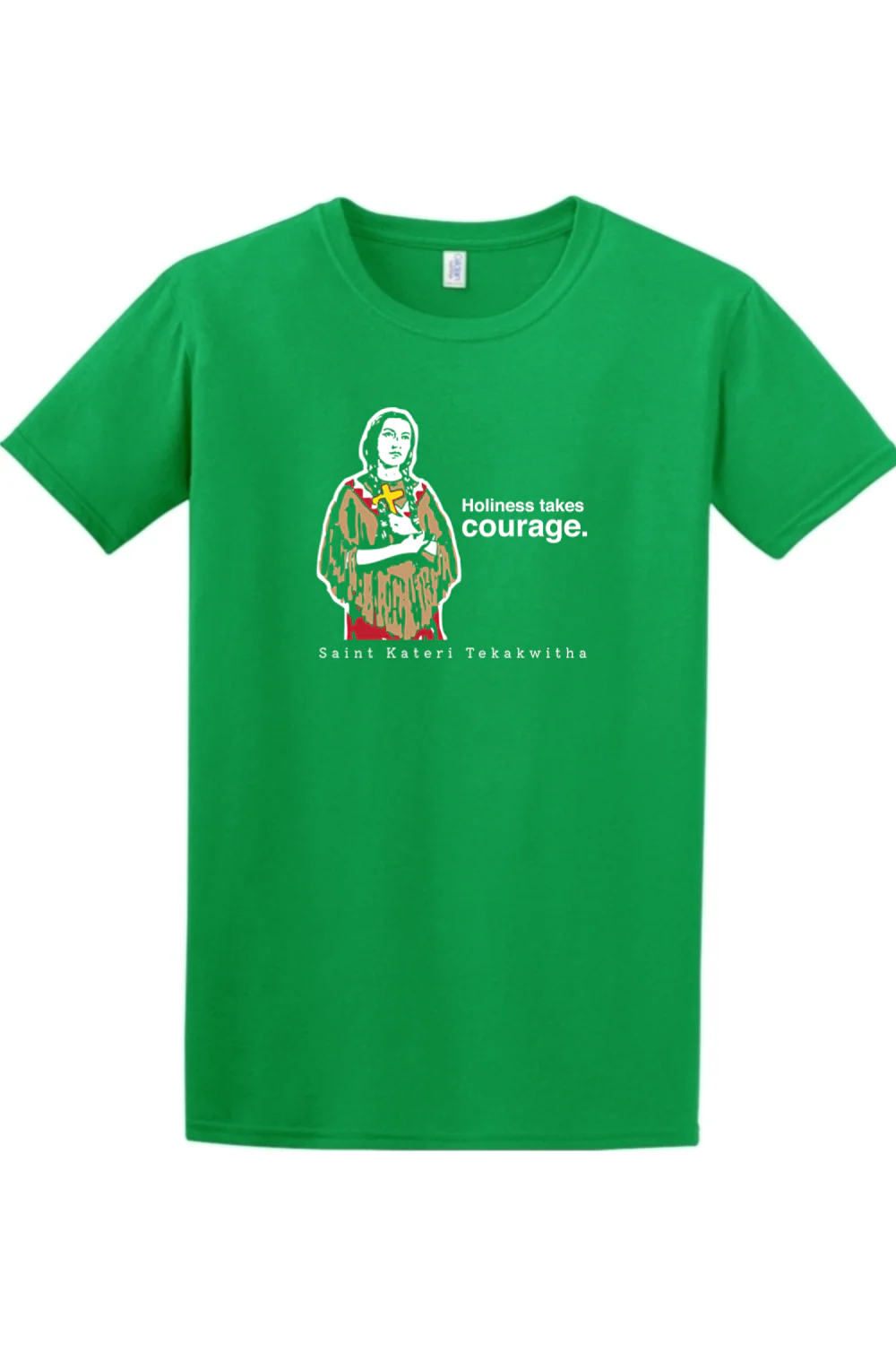Holiness Takes Courage – St. Kateri Tekakwitha Adult T-shirt - Image 6