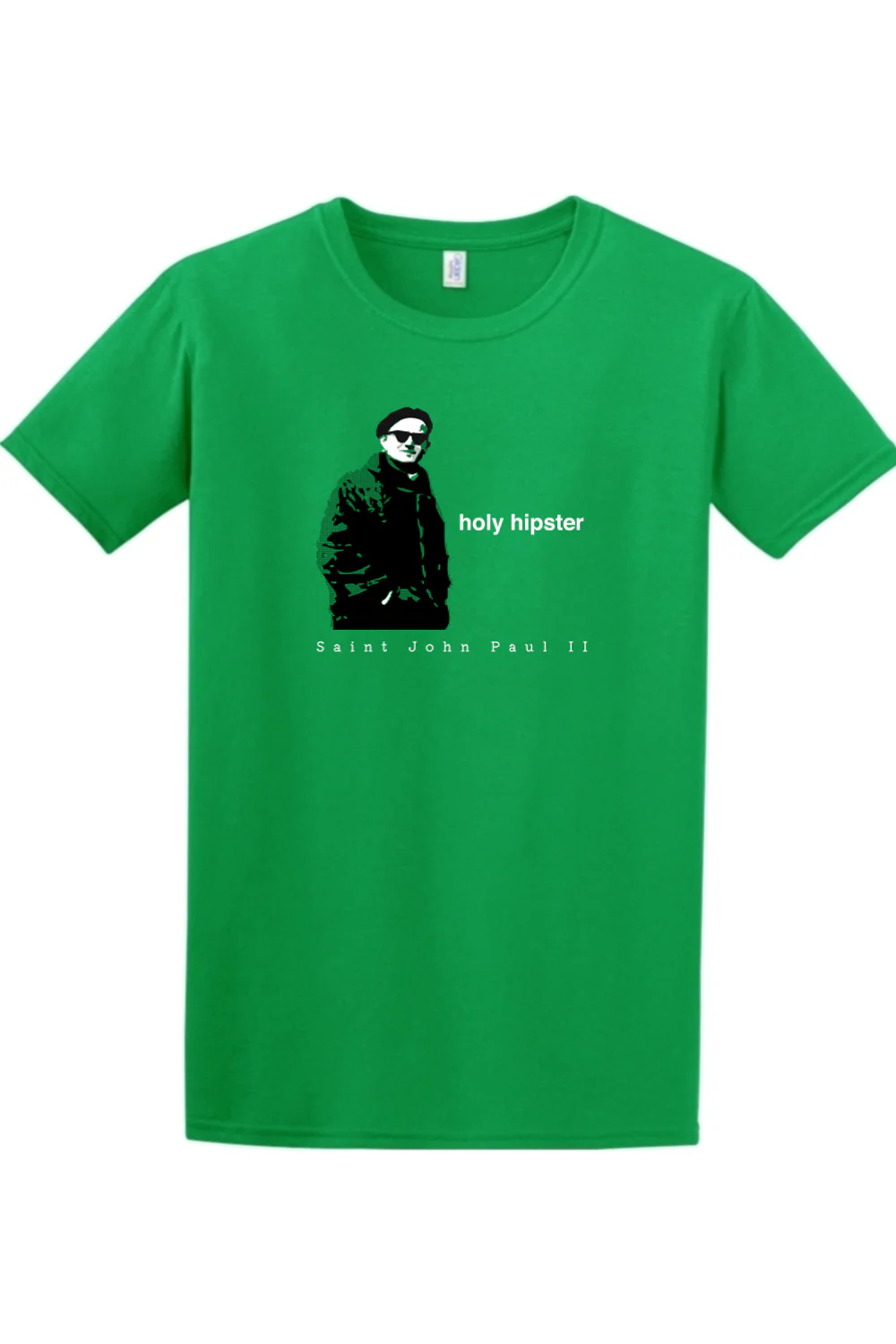 Holy Hipster - St. John Paul II Adult T-shirt - Image 3