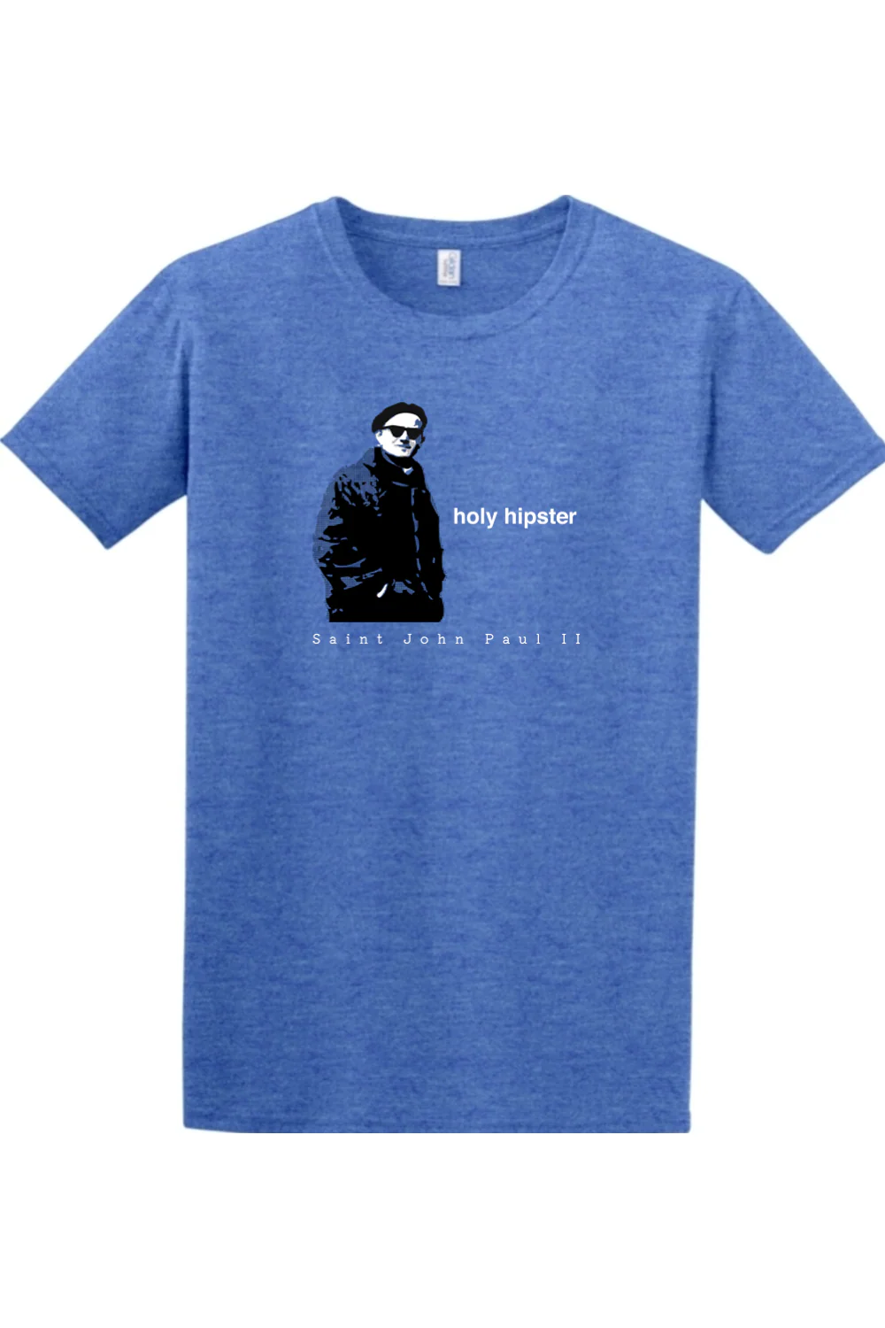 Holy Hipster - St. John Paul II Adult T-shirt - Image 4