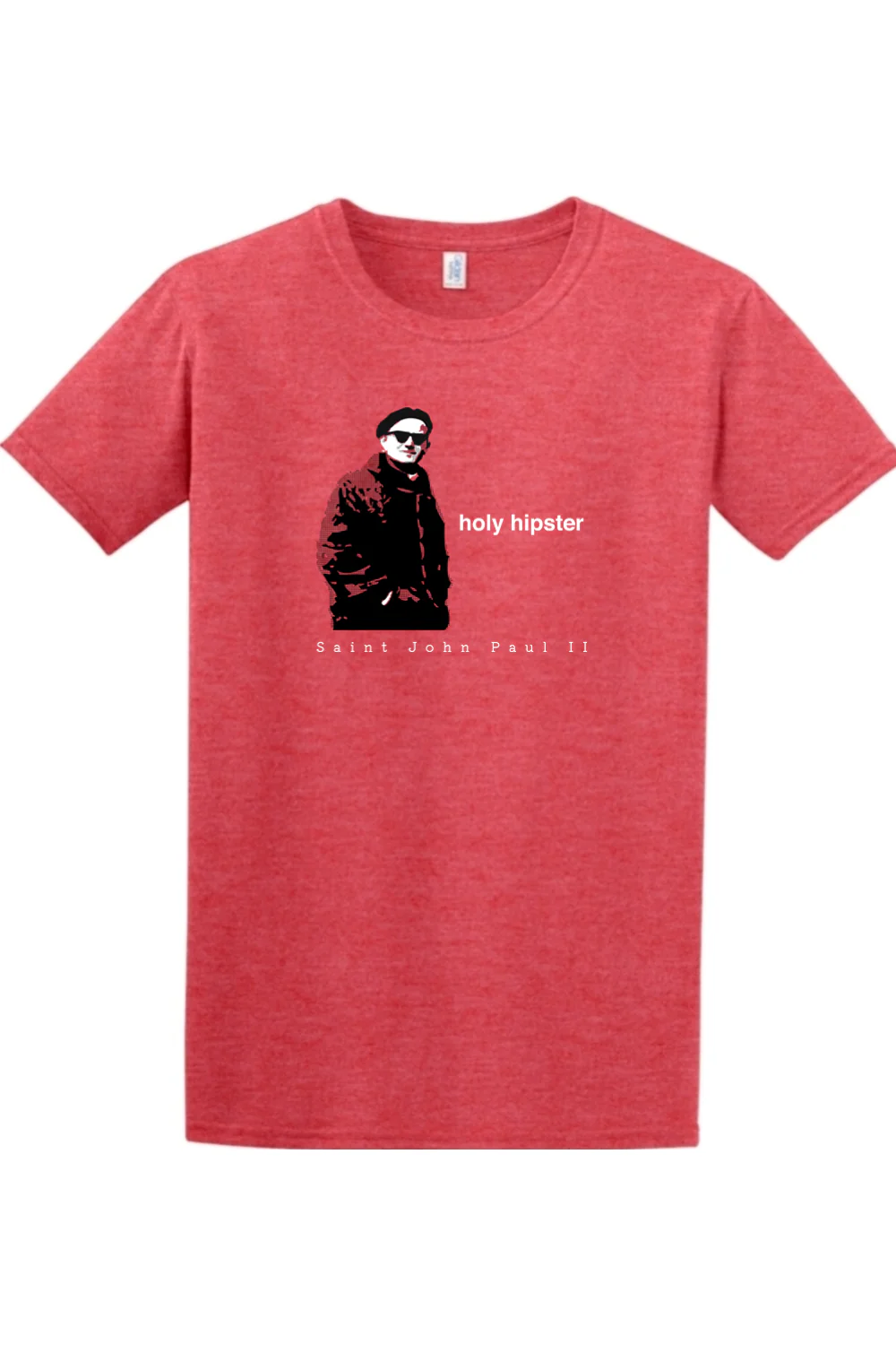 Holy Hipster - St. John Paul II Adult T-shirt - Image 5