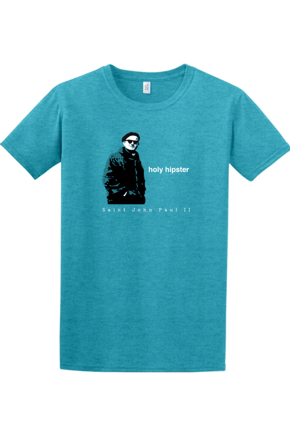Holy Hipster - St. John Paul II Adult T-shirt - Image 8