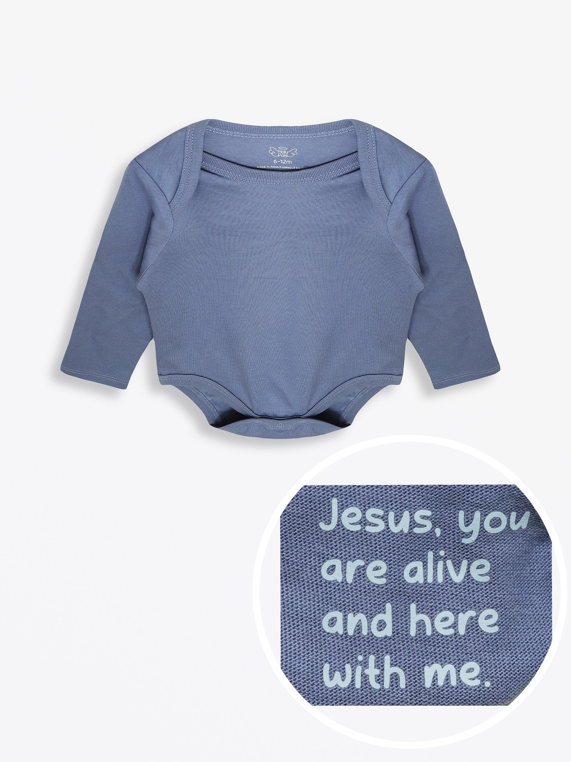 Infinity Prayer Pocket Long Sleeve Bodysuit Cotton - Image 5