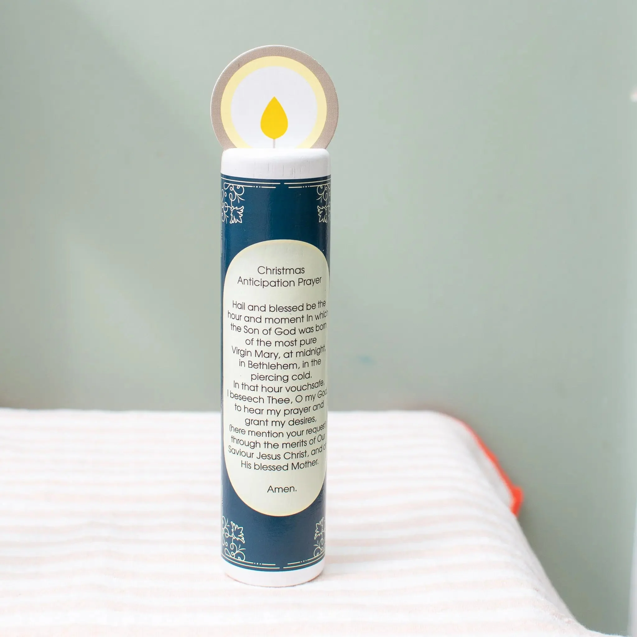 Jesus Christ, the Deliverer (Christmas Anticipation) Wooden Prayer Candle - Image 2