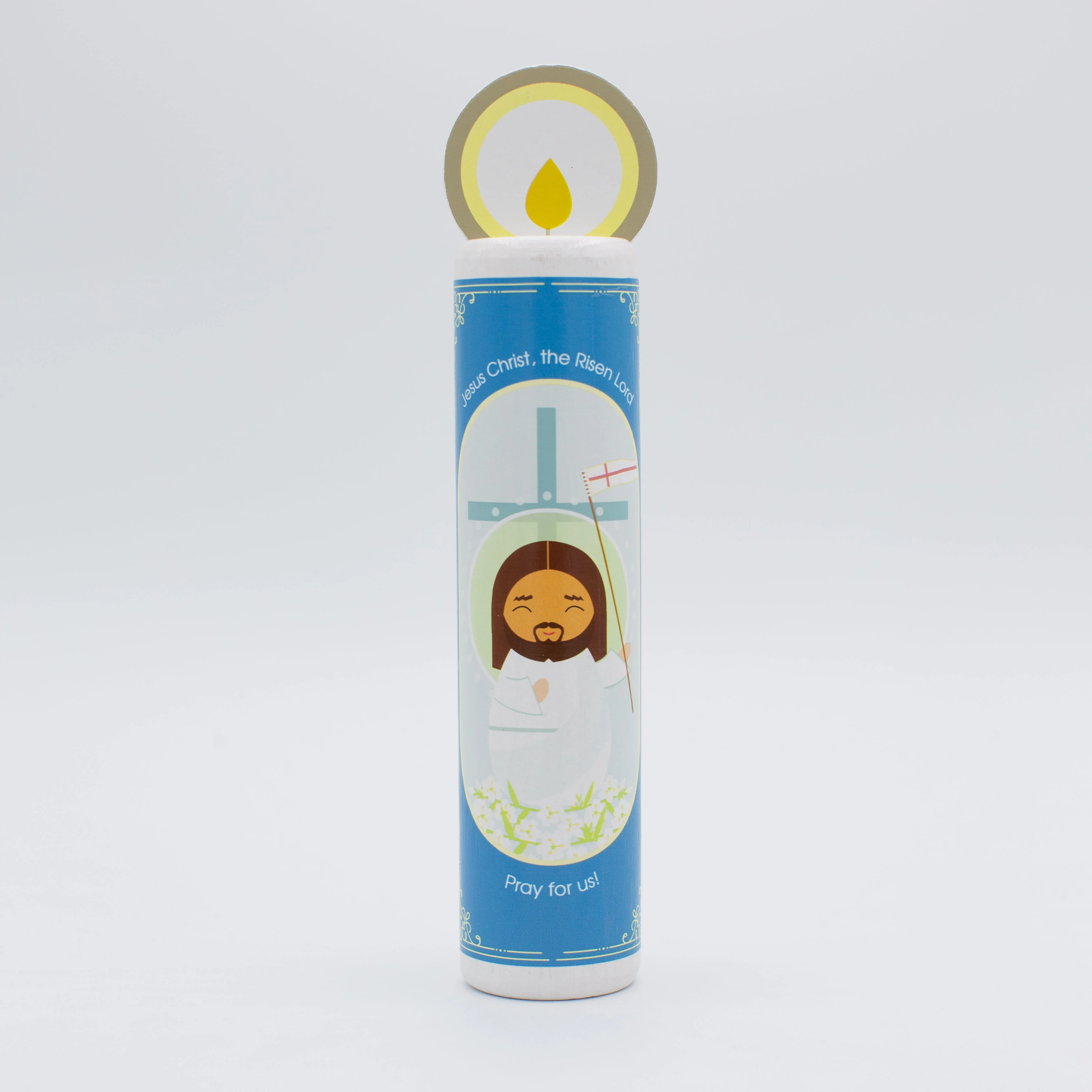 Jesus Christ, the Risen Lord (Eternal Rest prayer for the deceased) Wooden Prayer Candle - Image 2