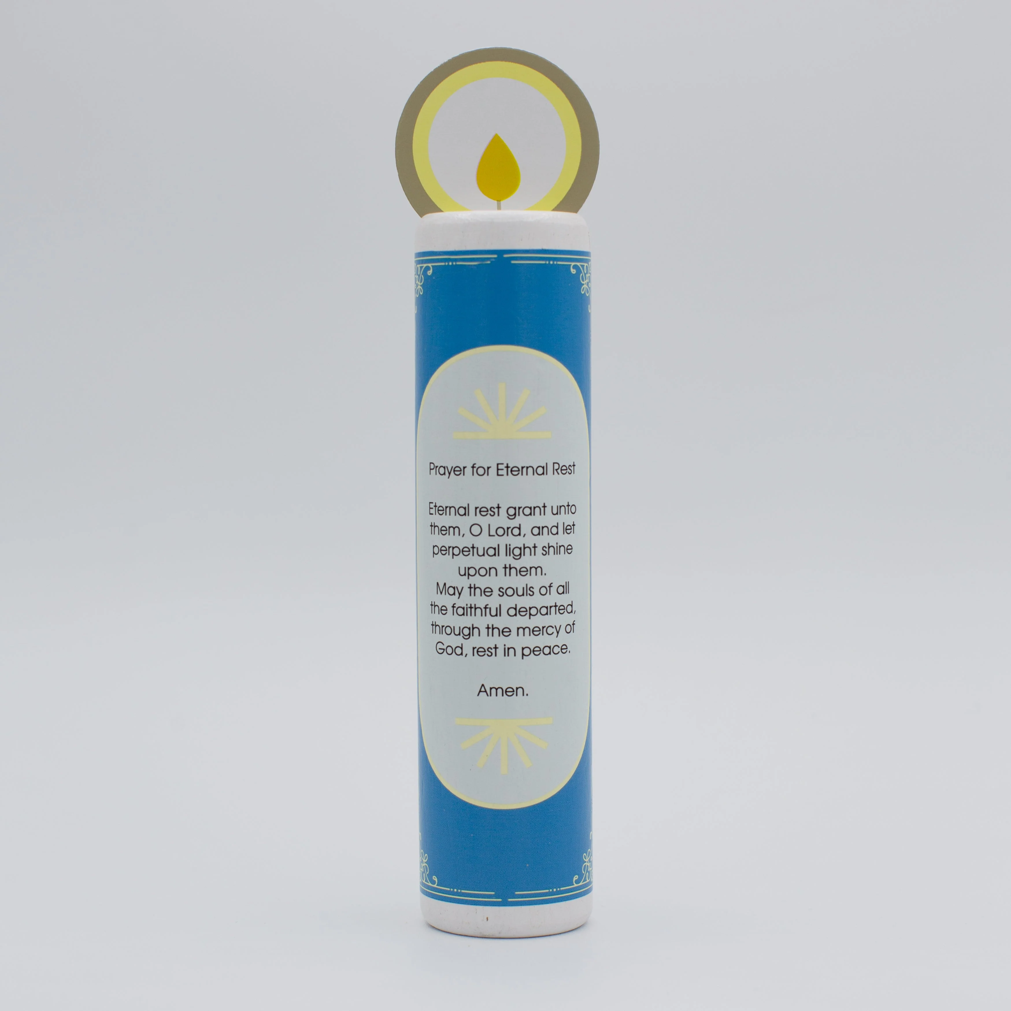 Jesus Christ, the Risen Lord (Eternal Rest prayer for the deceased) Wooden Prayer Candle - Image 3