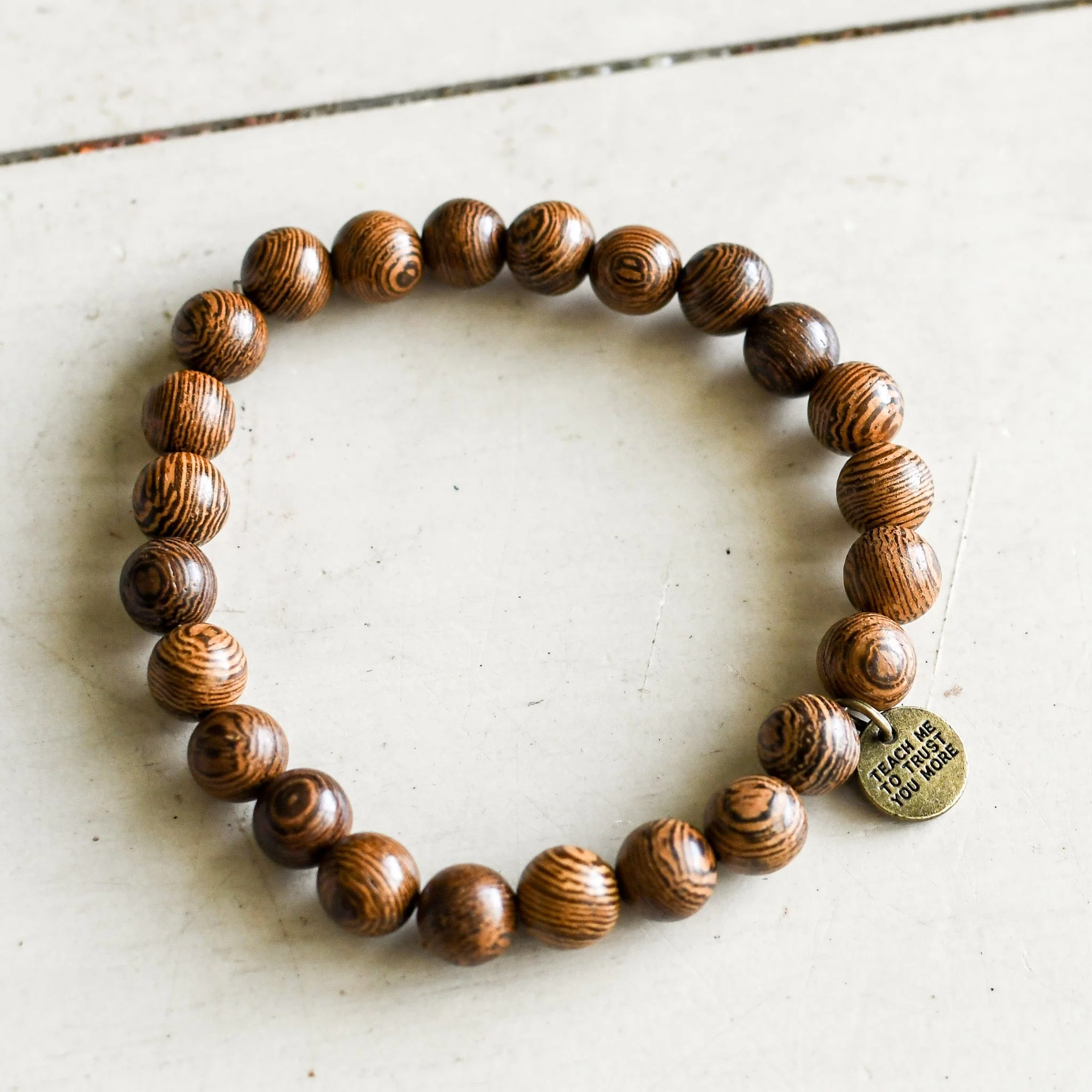 Jesus I Trust in You Wooden Bracelet - Image 2