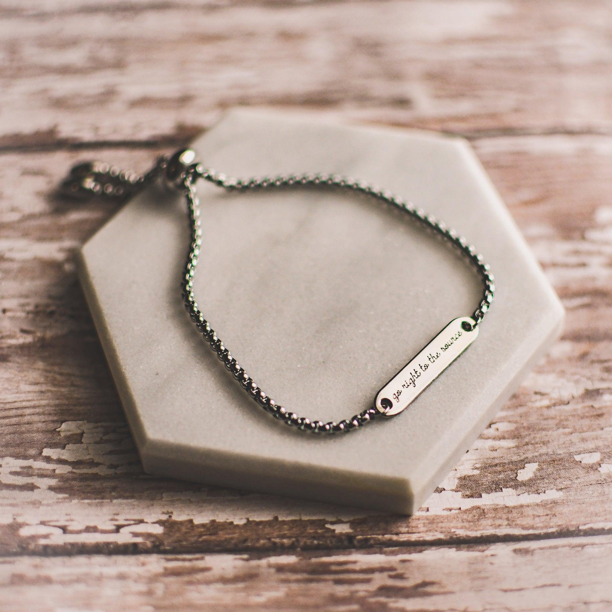 Just Ask Jesus Silver Bar Slider Bracelet - Image 4