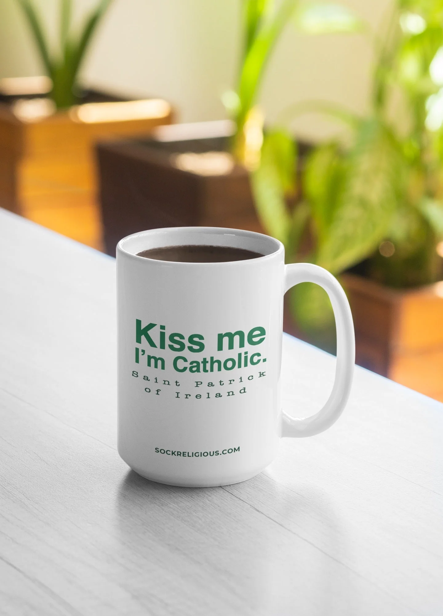 Kiss Me, I'm Catholic - St. Patrick of Ireland Mug - Image 2