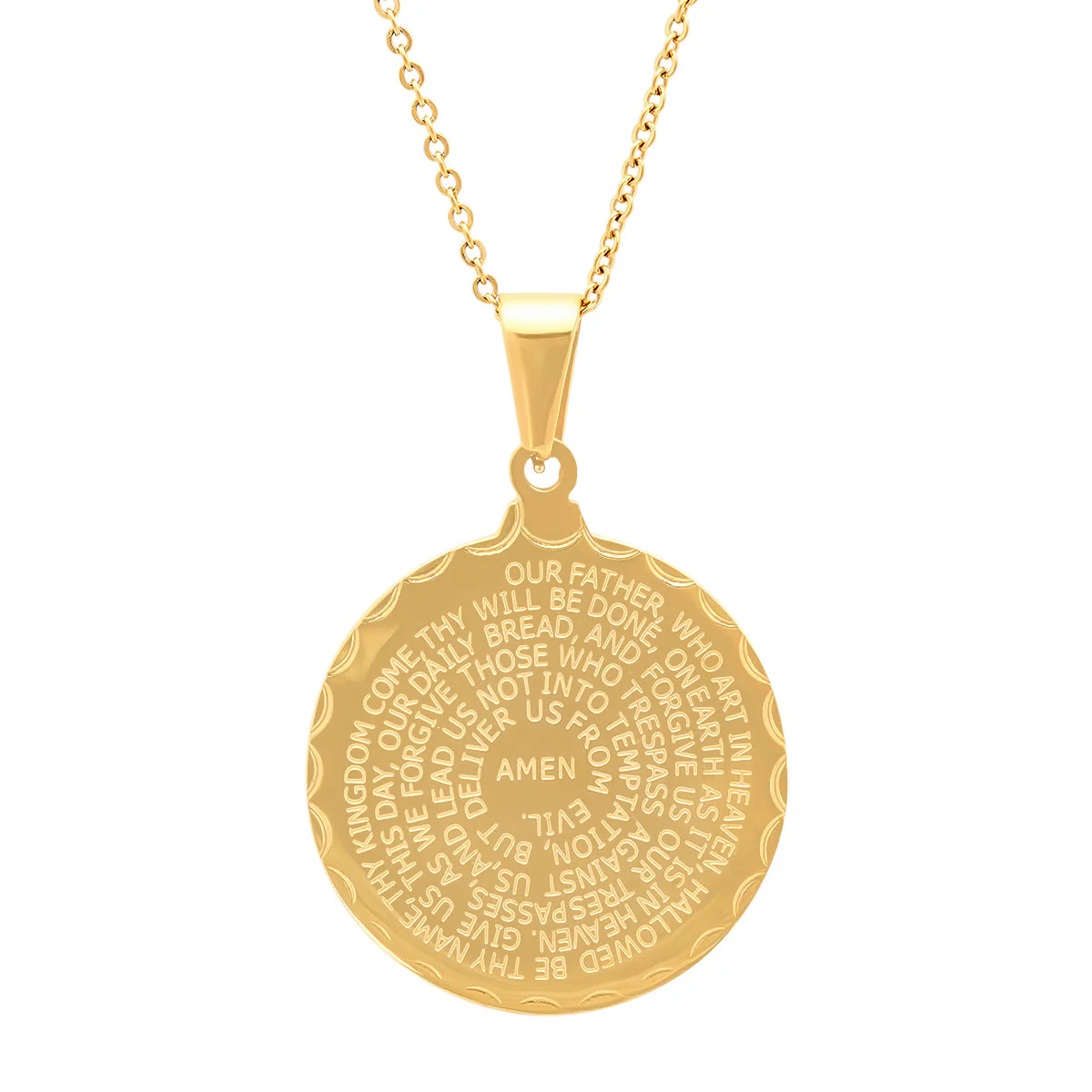 Ladies Double Sided Stainless Steel Lord's Prayer And Serenity Prayer Pendant. - Image 2