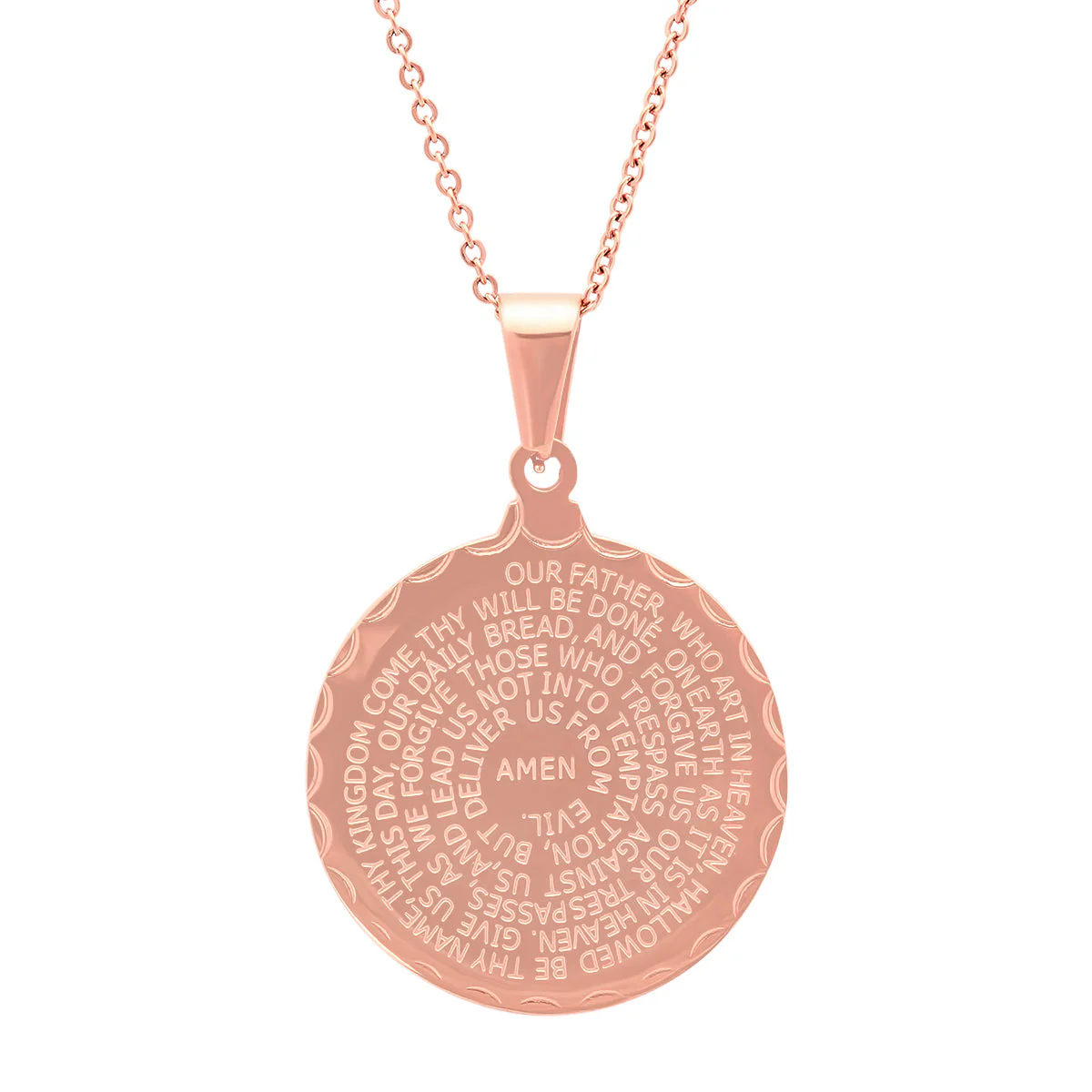 Ladies Double Sided Stainless Steel Lord's Prayer And Serenity Prayer Pendant. - Image 3