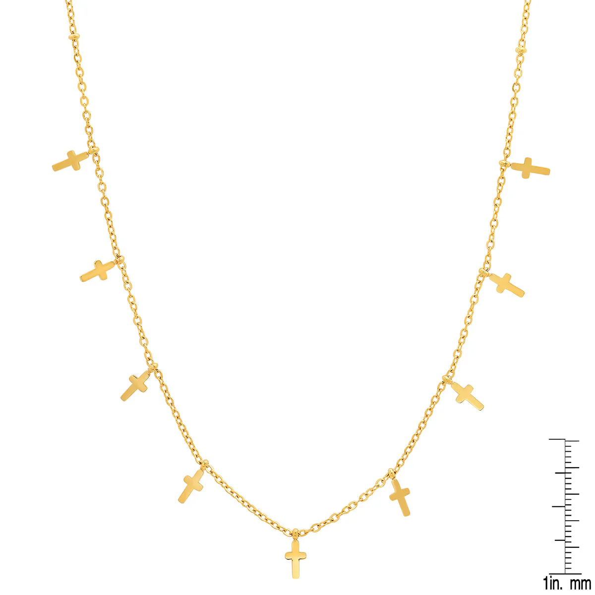 Ladies Stainless Steel Cross Charms Necklace - Image 3