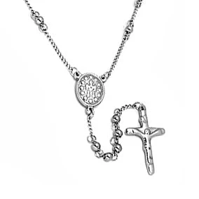 Ladies Stainless Steel Rosary Necklace - Image 2