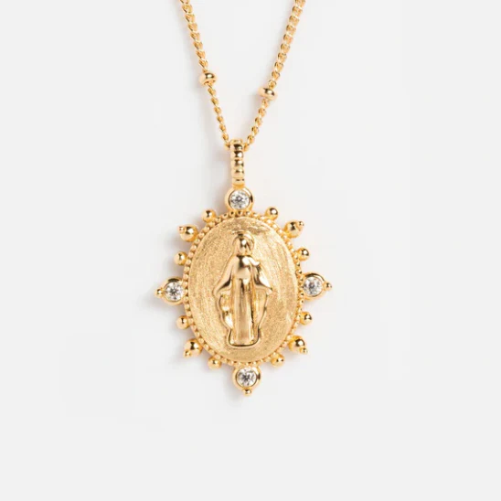 Lady Lourdes Pendant in Gold - Image 3