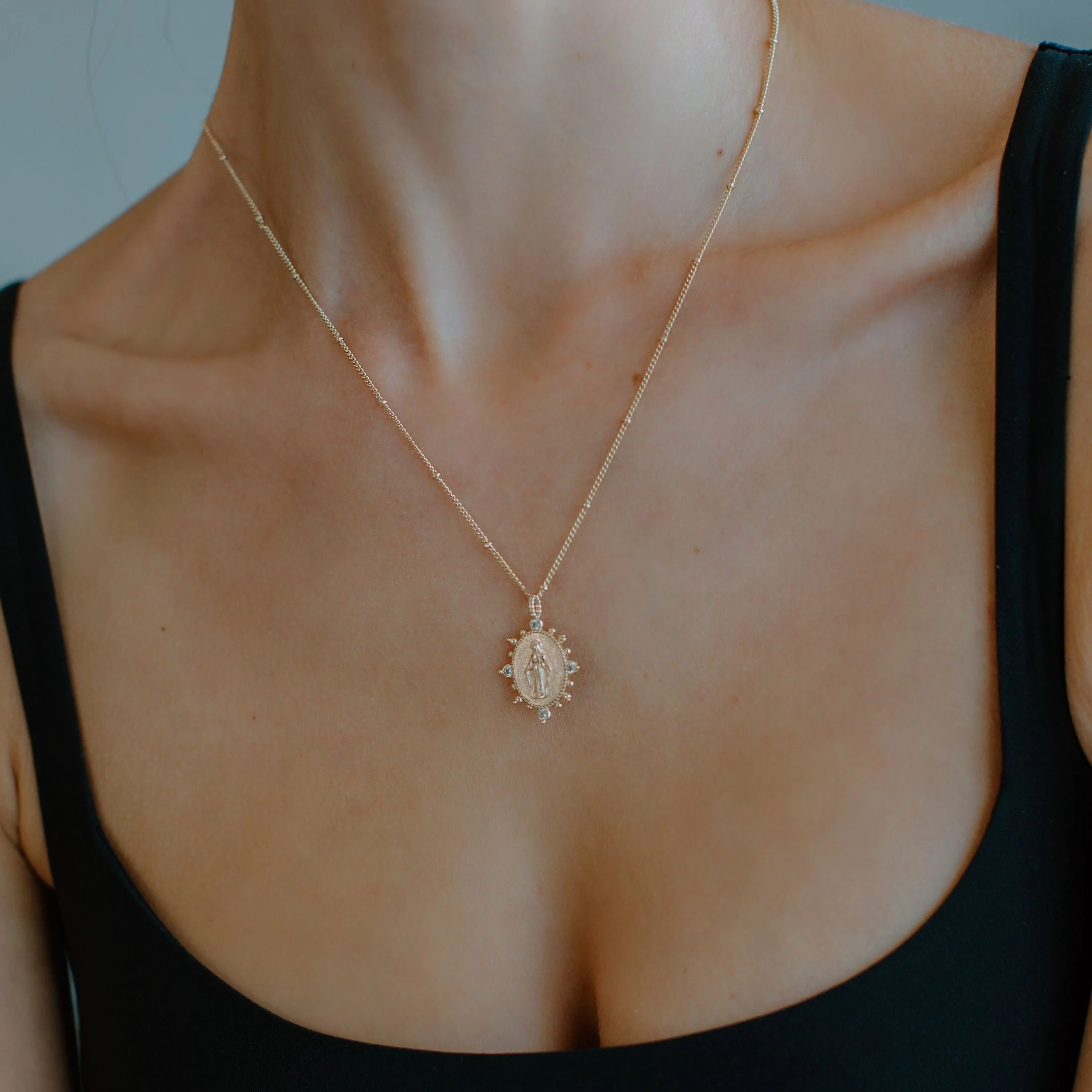 Lady Lourdes Pendant in Gold - Image 4