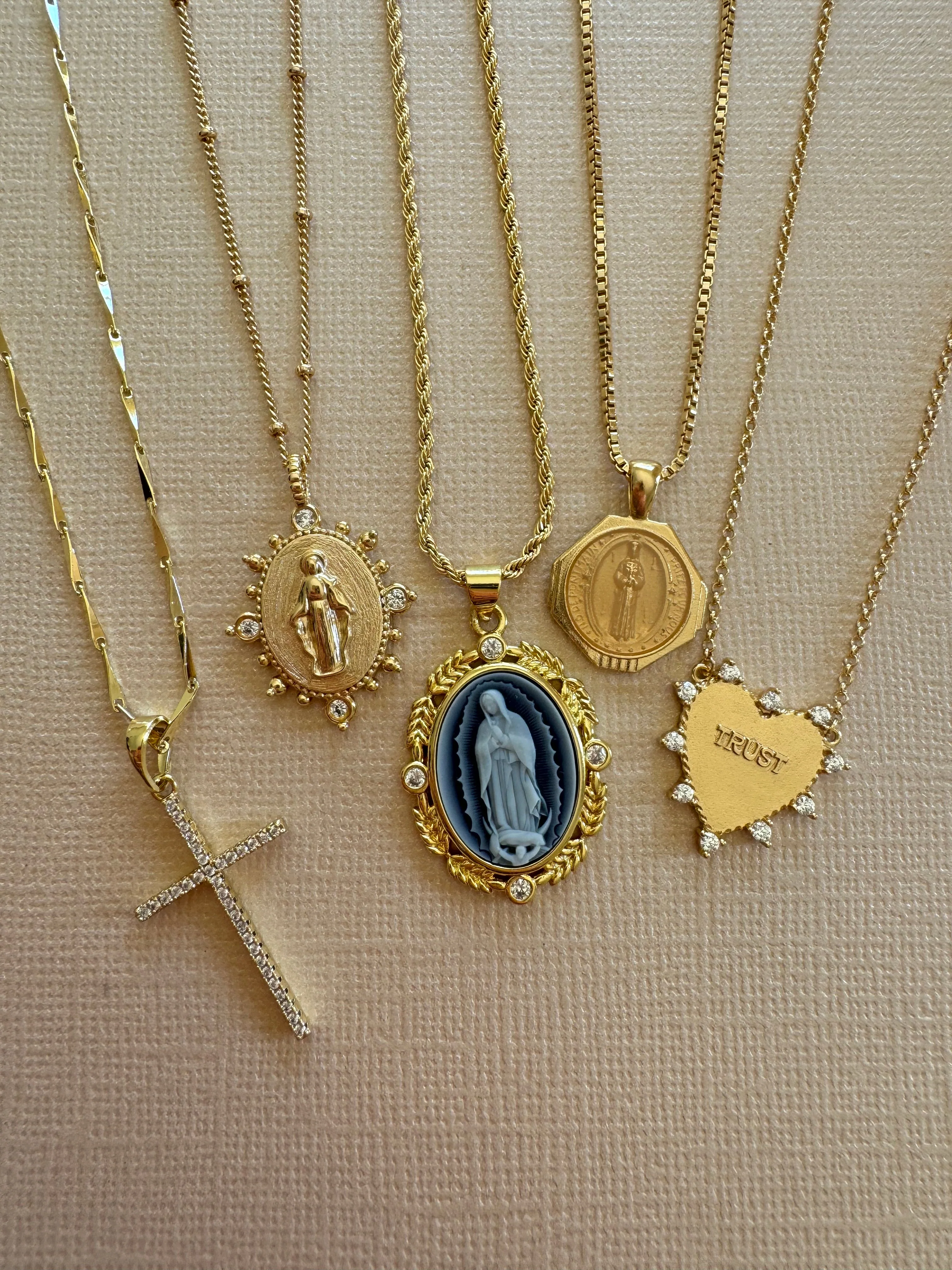 Lady Lourdes Pendant in Gold - Image 5