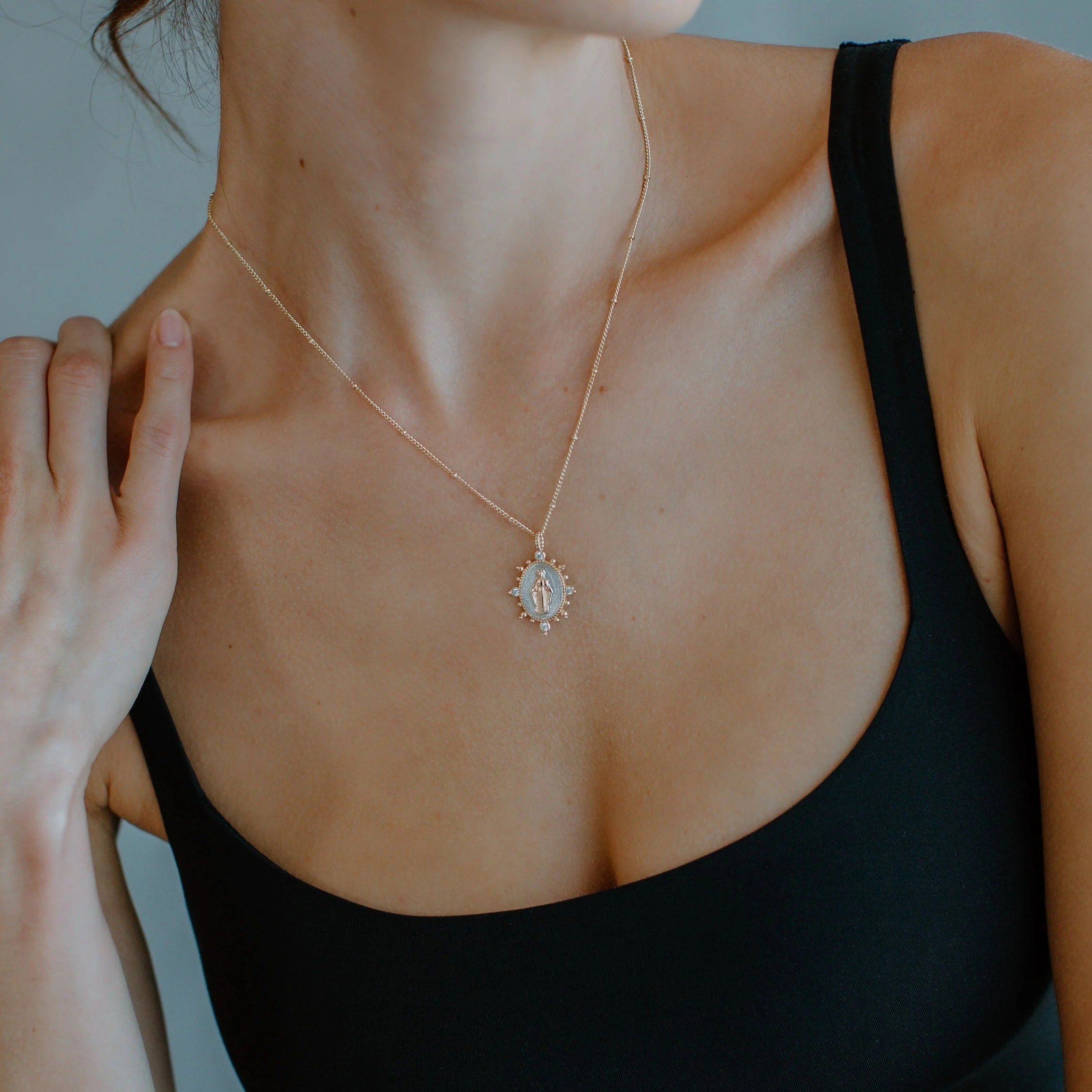 Lady Lourdes Pendant in Silver/Gold - Image 2