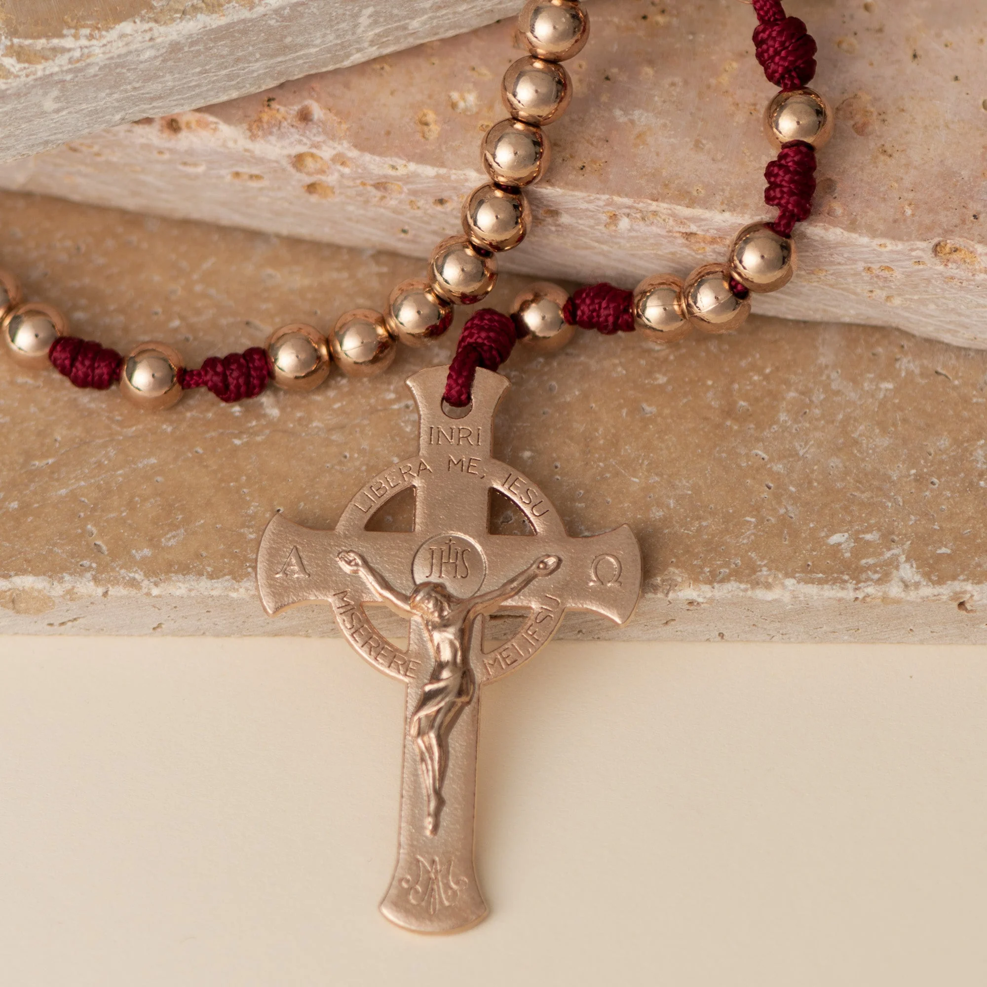 Lifetime Rosaries, Deliverance Cross Rosary, Rose Gold - Image 3