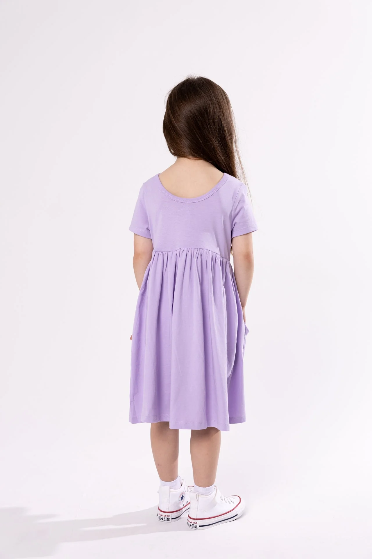 Lilac Prayer Pocket Short Sleeve Twirl Dress Cotton - Image 5