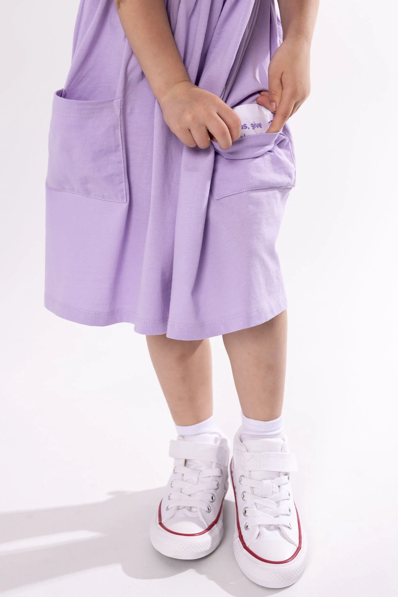 Lilac Prayer Pocket Short Sleeve Twirl Dress Cotton - Image 6