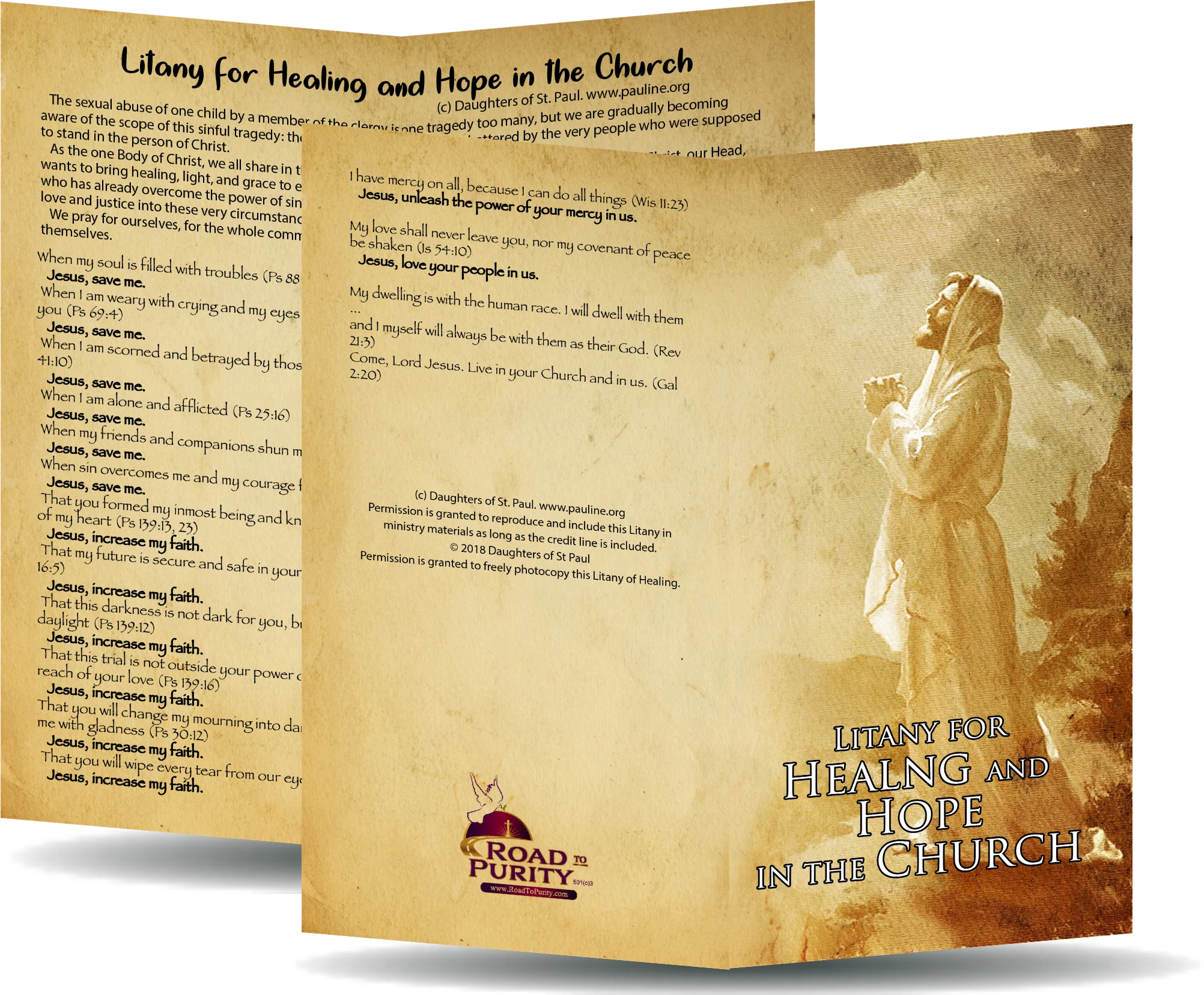 Litany for Healing and Hope in the Church - Prayer Card / 3" x 6" folded (c)
