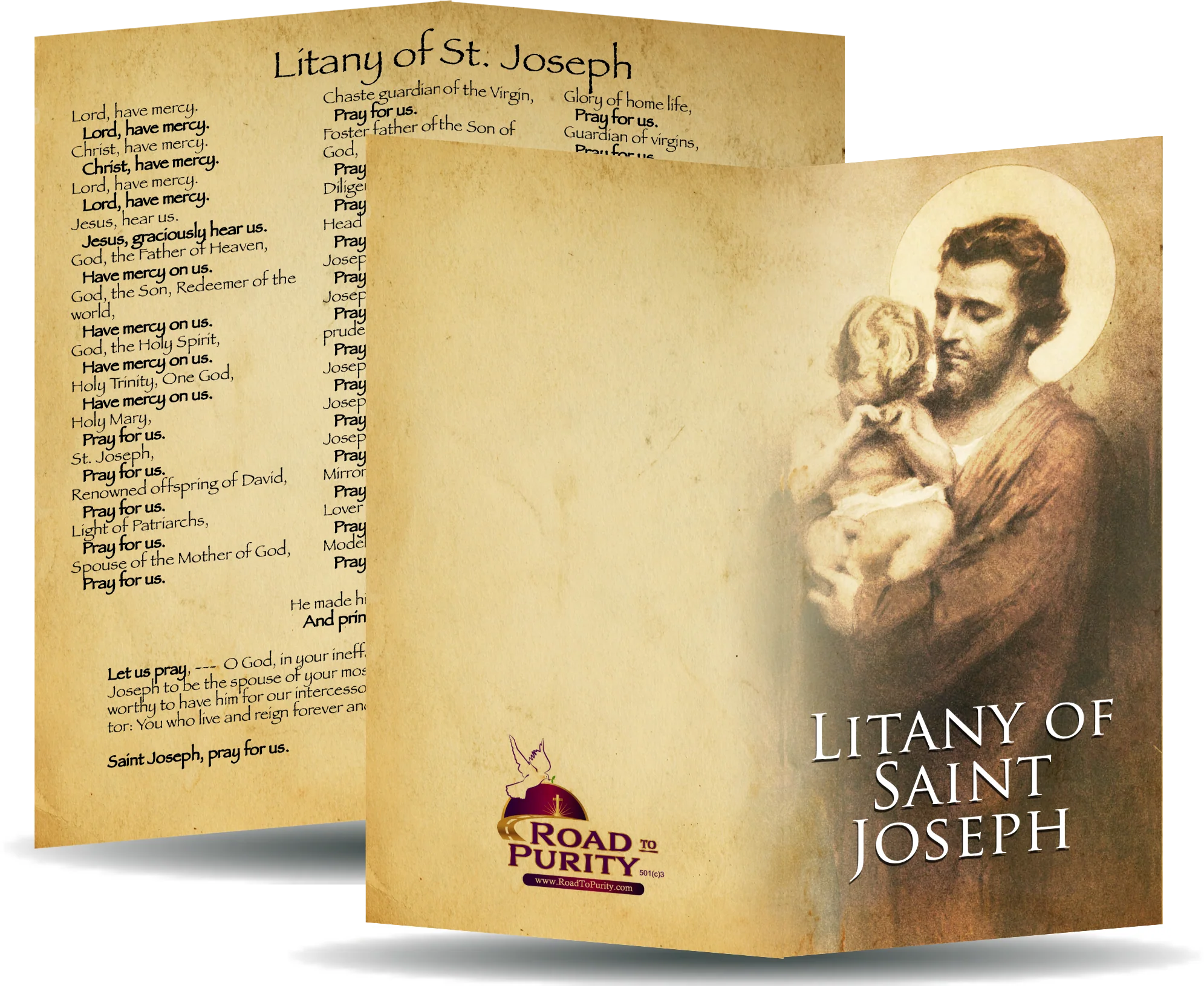 Litany of Saint Joseph - Prayer Card / 3" x 6" folded (c)