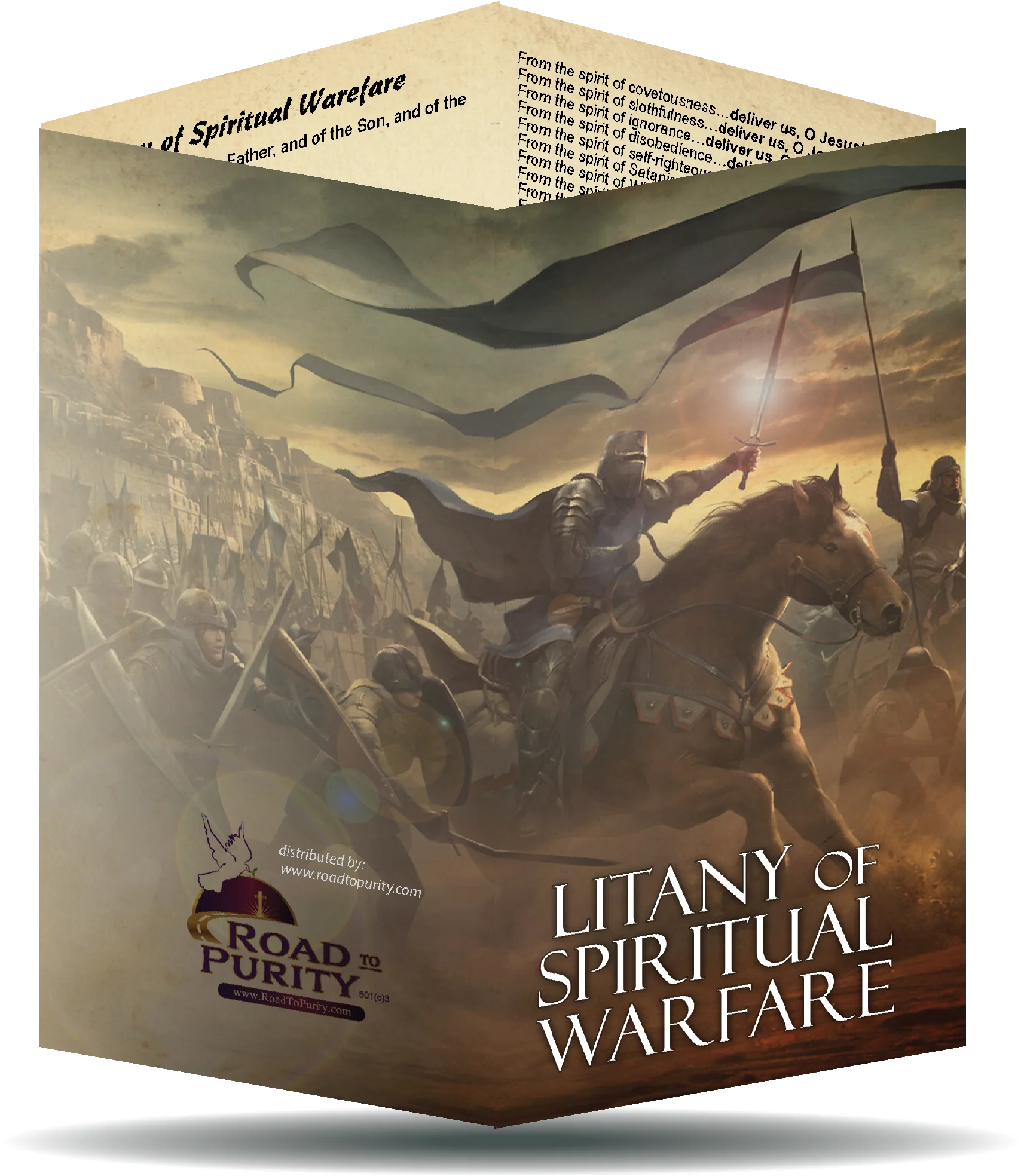 Litany of Spiritual Warfare - Prayer Card / 3" x 6" folded (c)